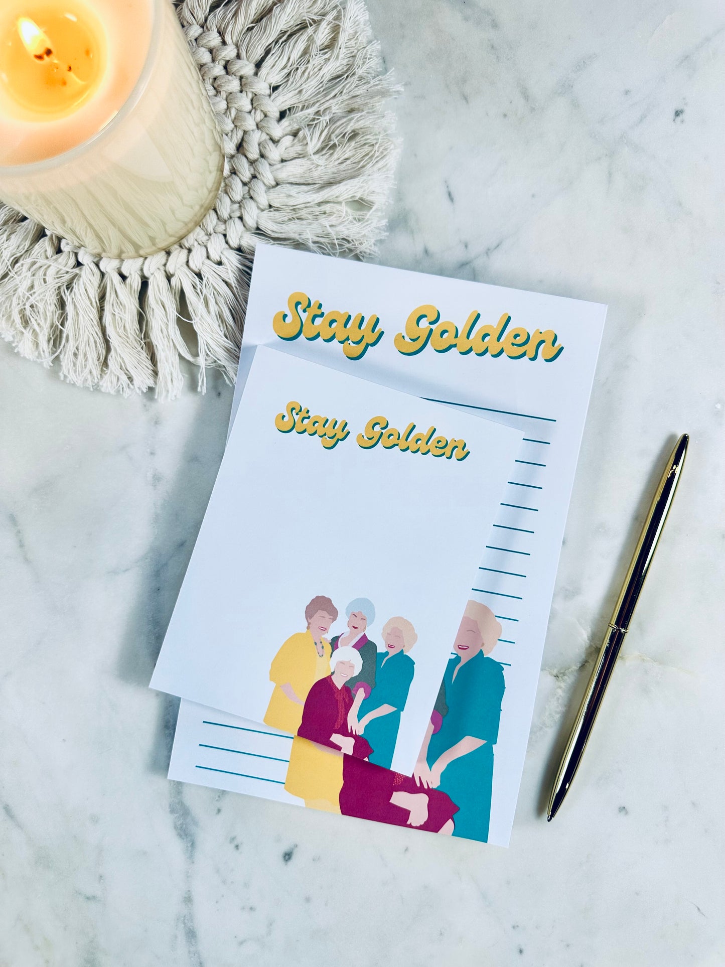Stay Golden Notepad/To Do List – 50 Pages of Sass, Class, and Friendship