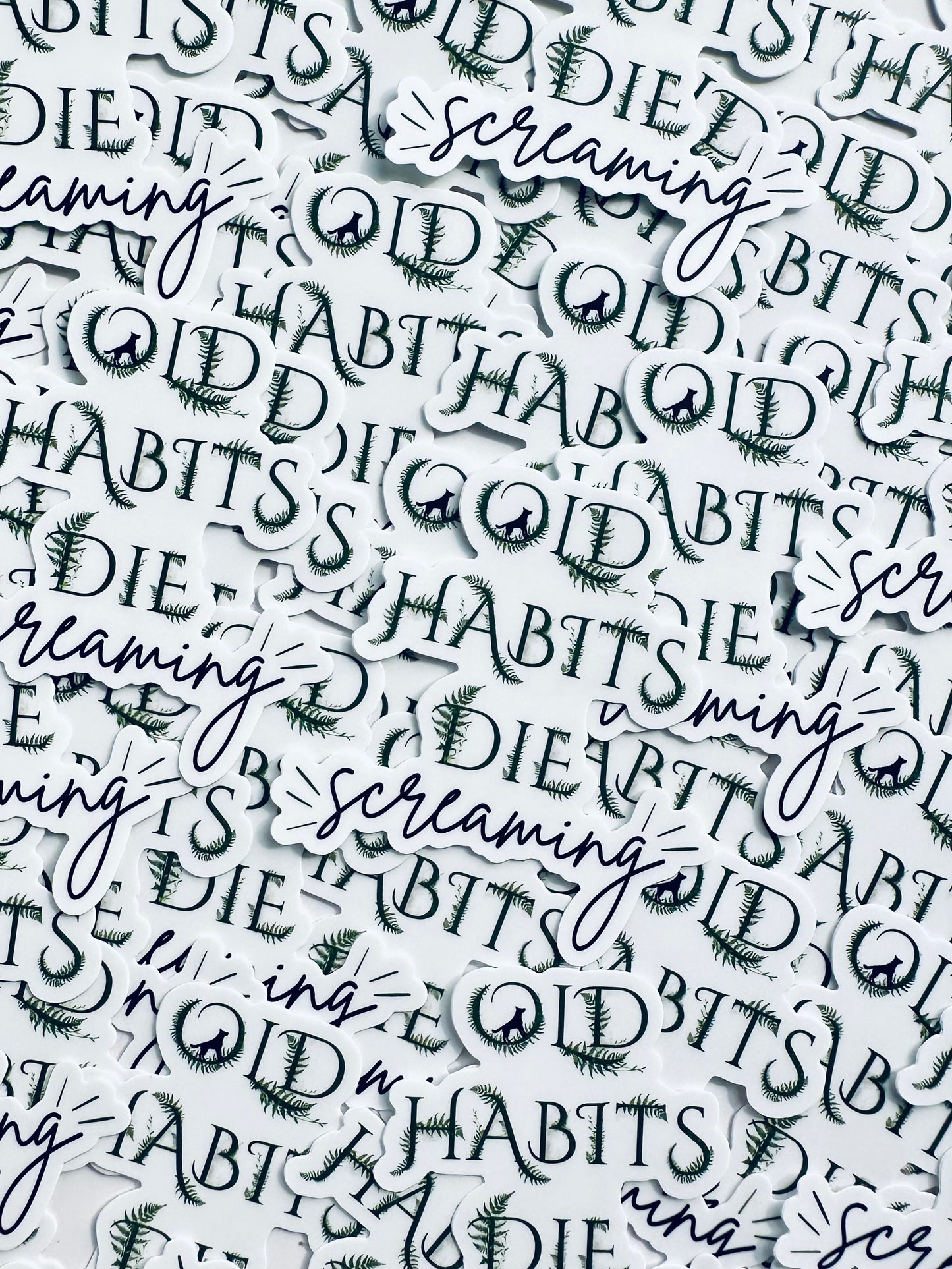 Old Habits Die Screaming Sticker, The Black Dog TTPD Inspired Sticker, Tortured Poets Department, Swiftie, Eras Weatherproof Sticker maedaymaedaymaeday