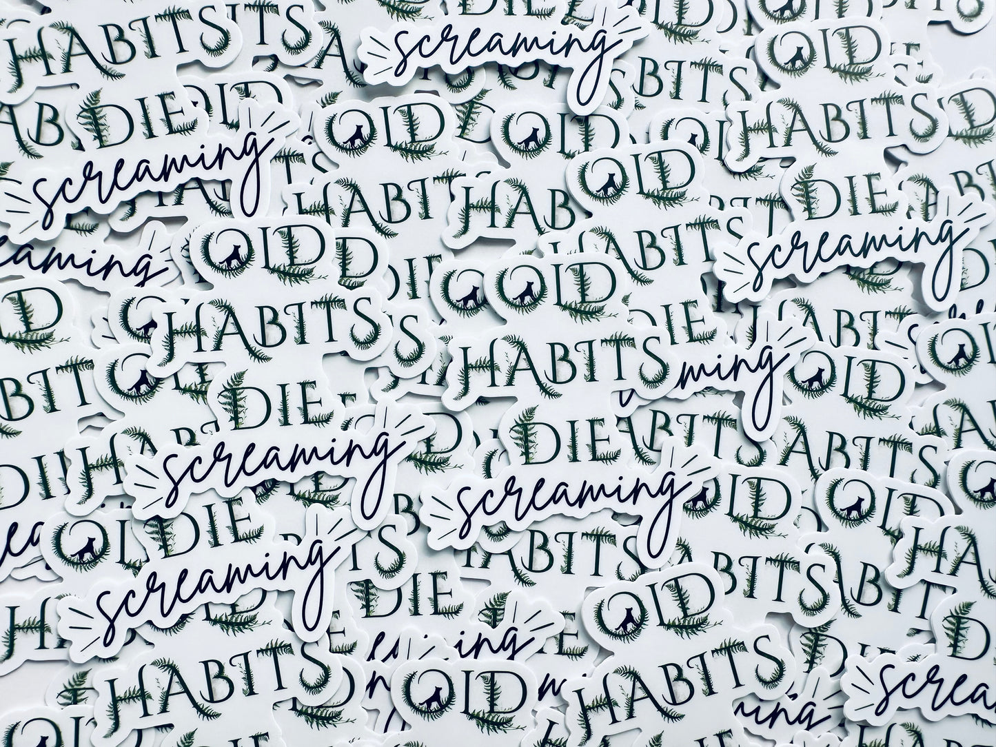Old Habits Die Screaming Sticker, The Black Dog TTPD Inspired Sticker, Tortured Poets Department, Swiftie, Eras Weatherproof Sticker maedaymaedaymaeday
