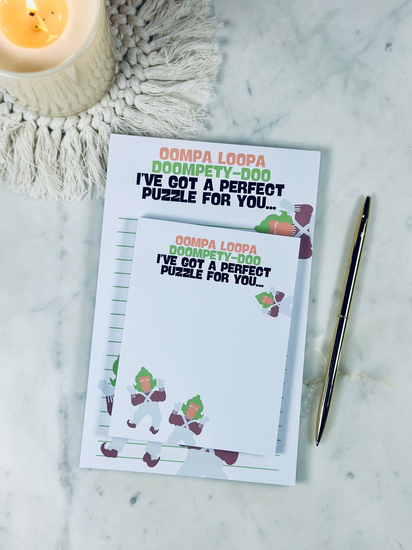 Oompa Loompa Doompetty-Doo" Puzzle Notepad/To-Do List – 50 Pages of Perfectly Peculiar Fun** 