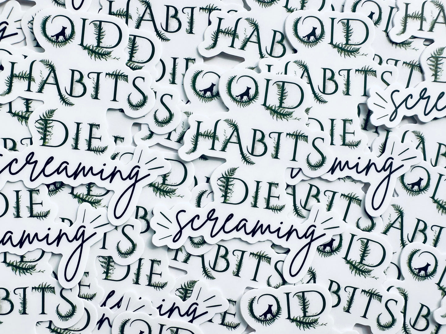 Old Habits Die Screaming Sticker, The Black Dog TTPD Inspired Sticker, Tortured Poets Department, Swiftie, Eras Weatherproof Sticker maedaymaedaymaeday