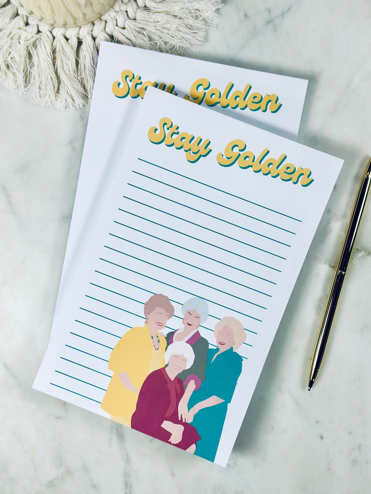 Stay Golden Notepad/To Do List – 50 Pages of Sass, Class, and Friendship