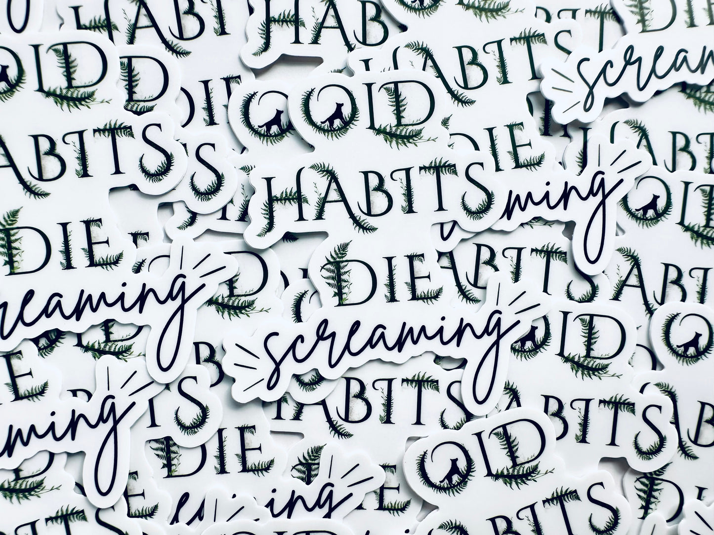 Old Habits Die Screaming Sticker, The Black Dog TTPD Inspired Sticker, Tortured Poets Department, Swiftie, Eras Weatherproof Sticker maedaymaedaymaeday