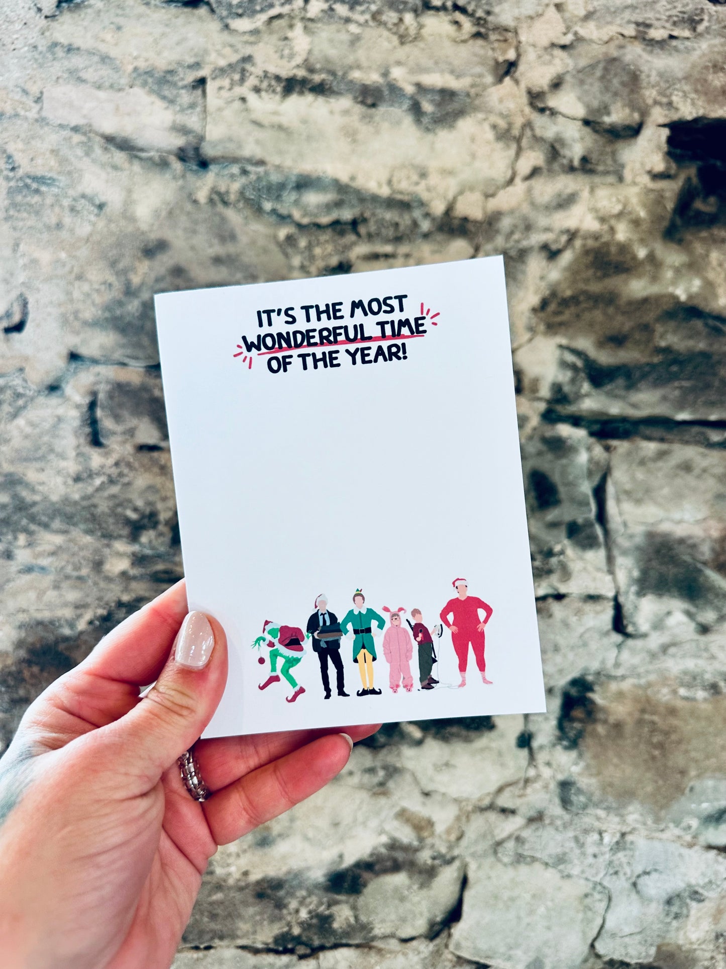 It's the Most Wonderful Time Of the Year Notepad Half (5.5x8.5") & Quarter Page Notepad, Christmas/Pop Culture Themed Notepad maedaymaedaymaeday