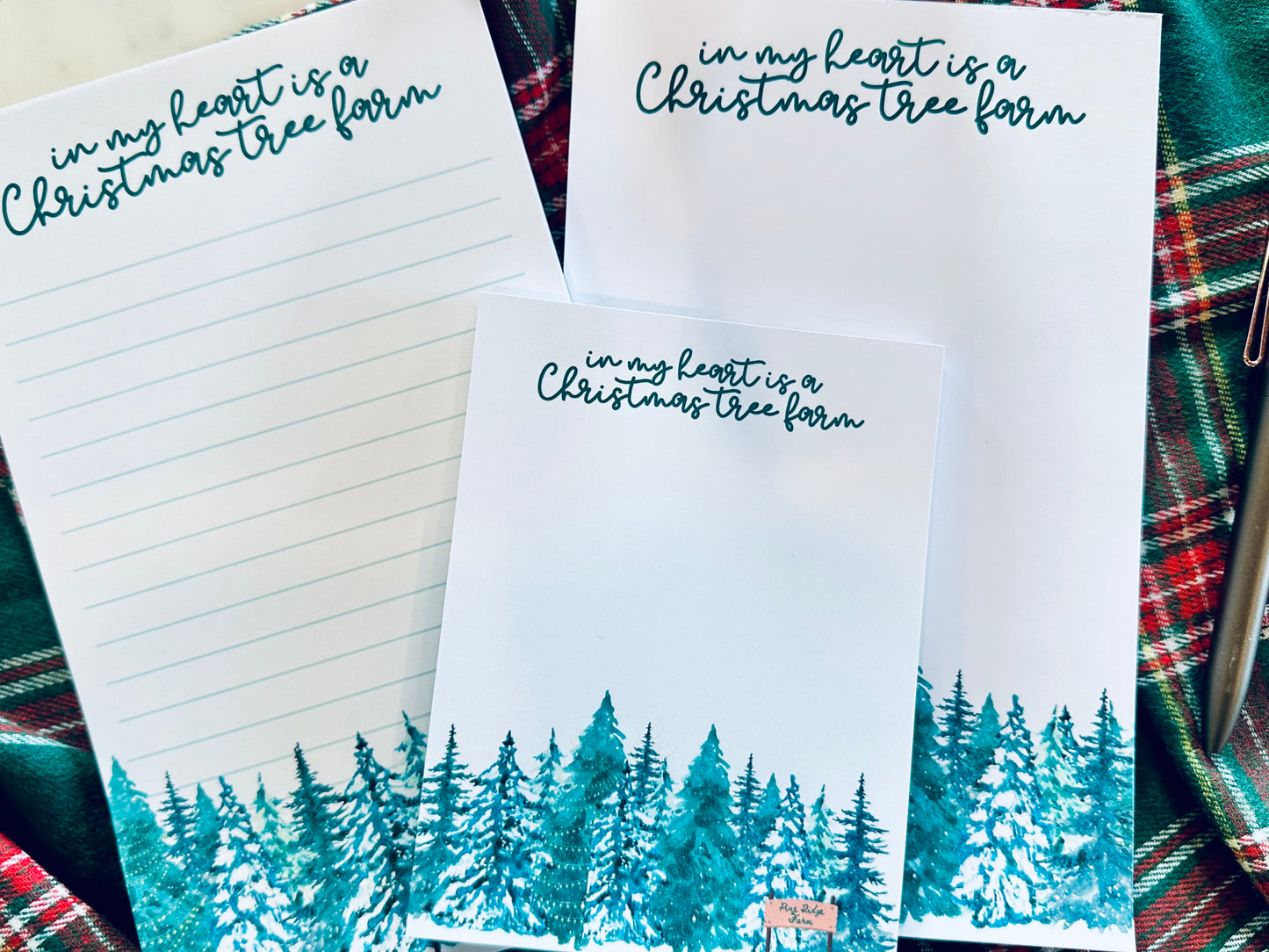 Christmas/Holiday Pop Culture Queen Half (5.5x8.5") & Quarter Page Notepad, In My Heart is a Christmas Tree Farm Notepad, Christmas Gift Era maedaymaedaymaeday