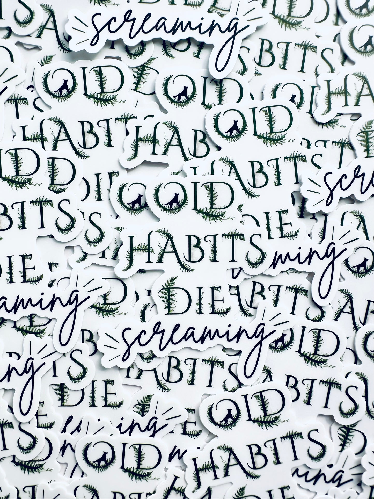 Old Habits Die Screaming Sticker, The Black Dog TTPD Inspired Sticker, Tortured Poets Department, Swiftie, Eras Weatherproof Sticker maedaymaedaymaeday
