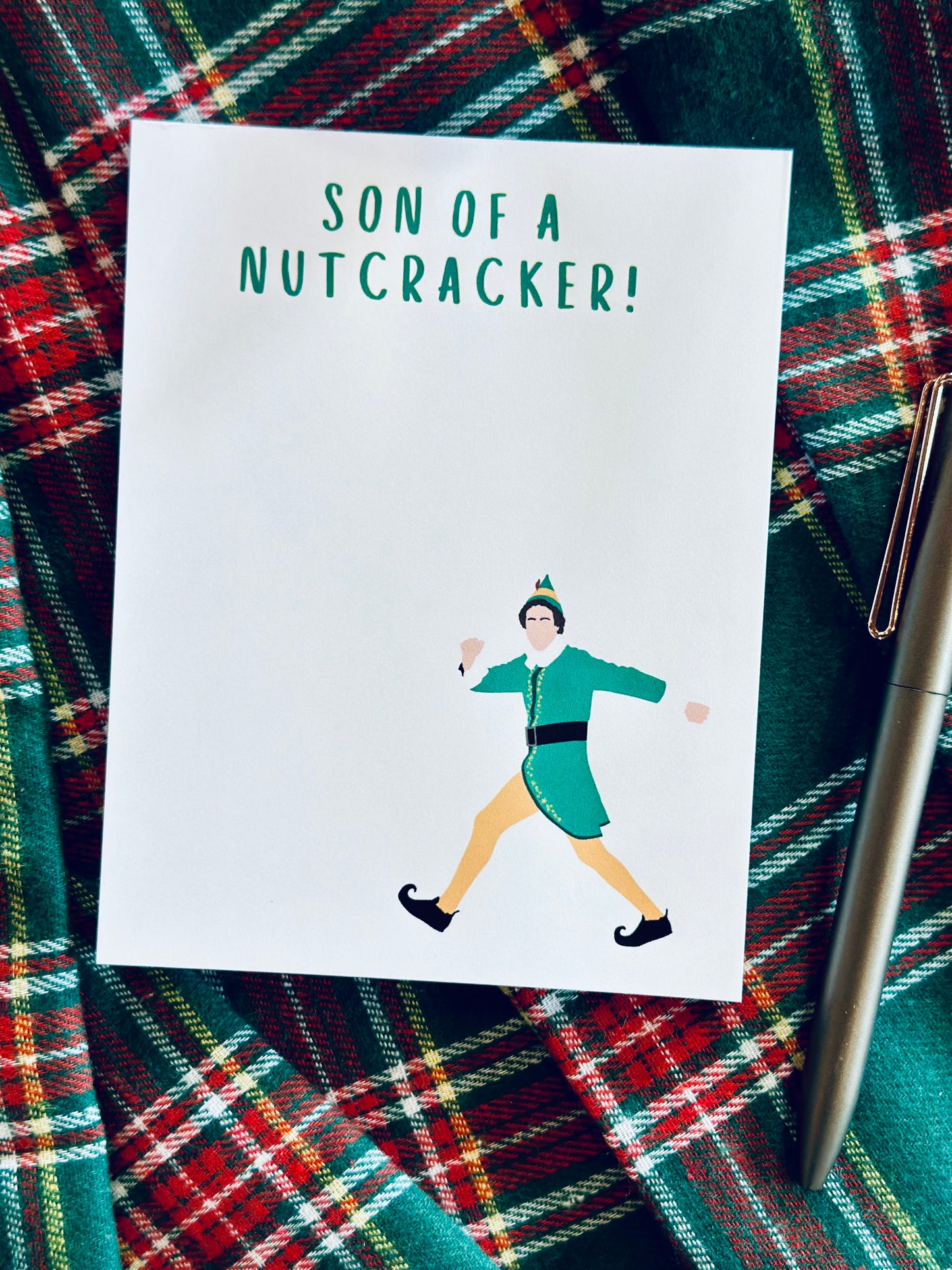 Son of a Nutcracker Notepad Half (5.5x8.5") & Quarter Page Notepad or To-Do List, Christmas/Pop Culture Themed Notepad, Santa's Helper To Do maedaymaedaymaeday