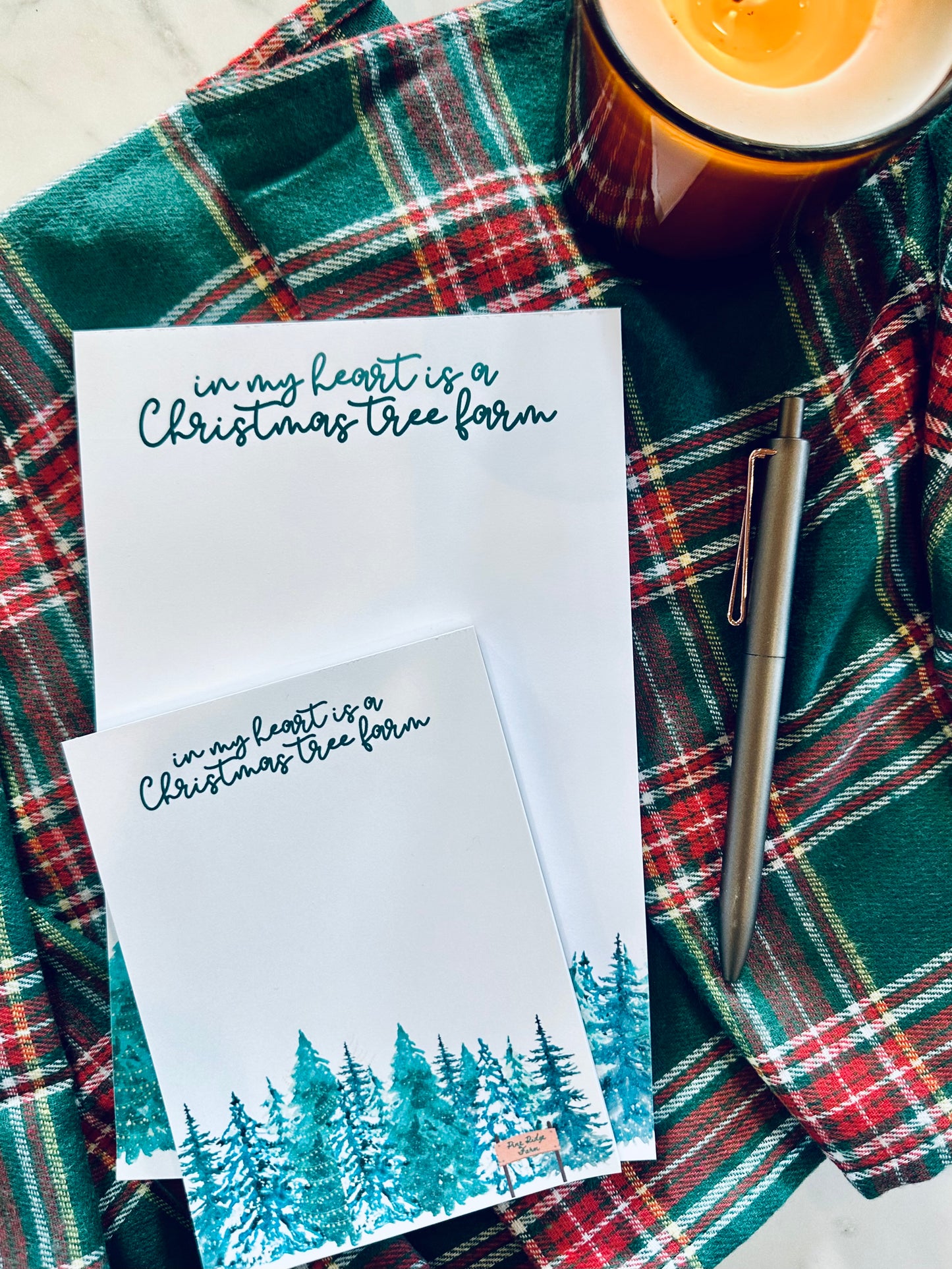 Christmas/Holiday Pop Culture Queen Half (5.5x8.5") & Quarter Page Notepad, In My Heart is a Christmas Tree Farm Notepad, Christmas Gift Era maedaymaedaymaeday