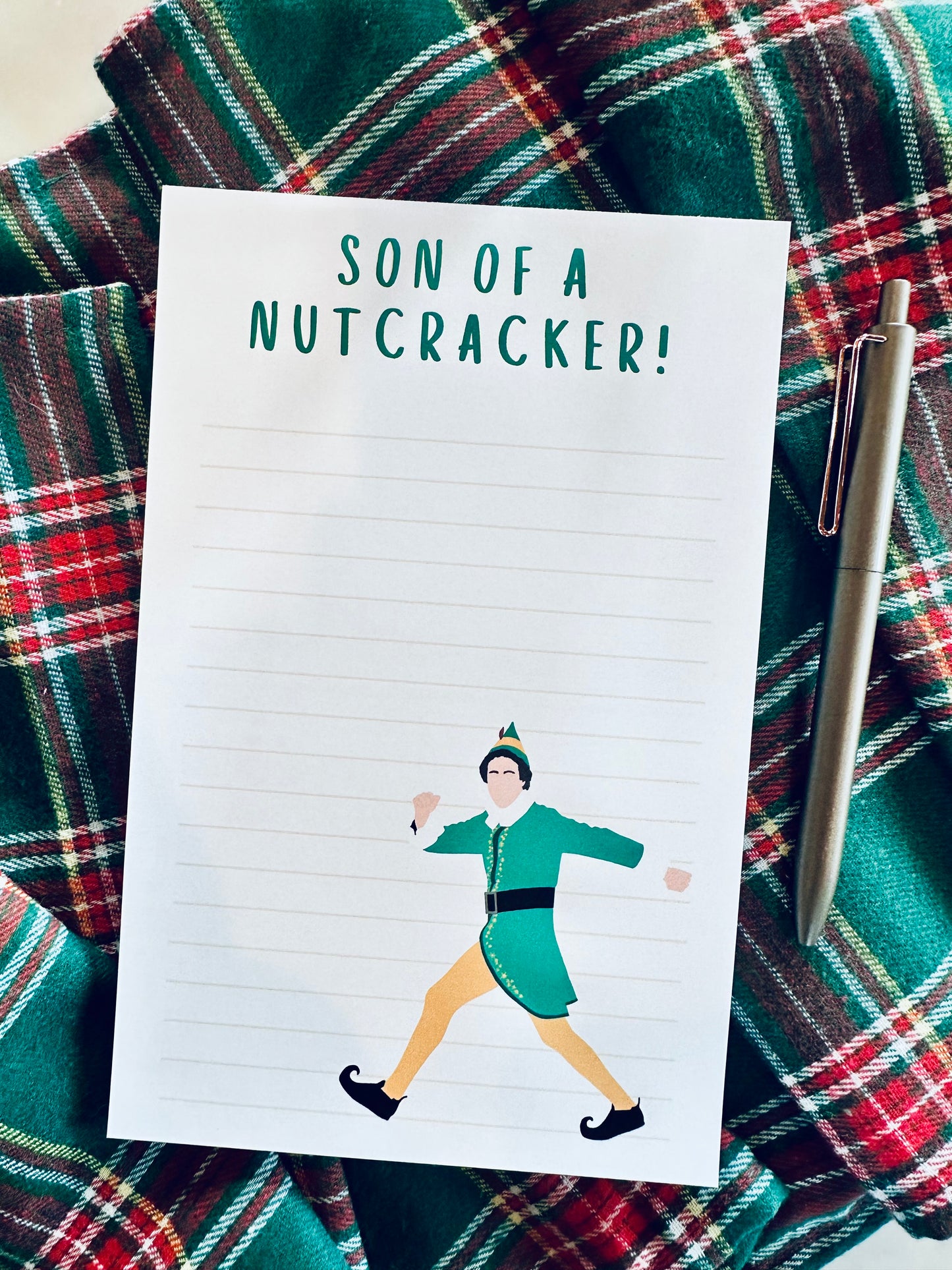 Son of a Nutcracker Notepad Half (5.5x8.5") & Quarter Page Notepad or To-Do List, Christmas/Pop Culture Themed Notepad, Santa's Helper To Do maedaymaedaymaeday
