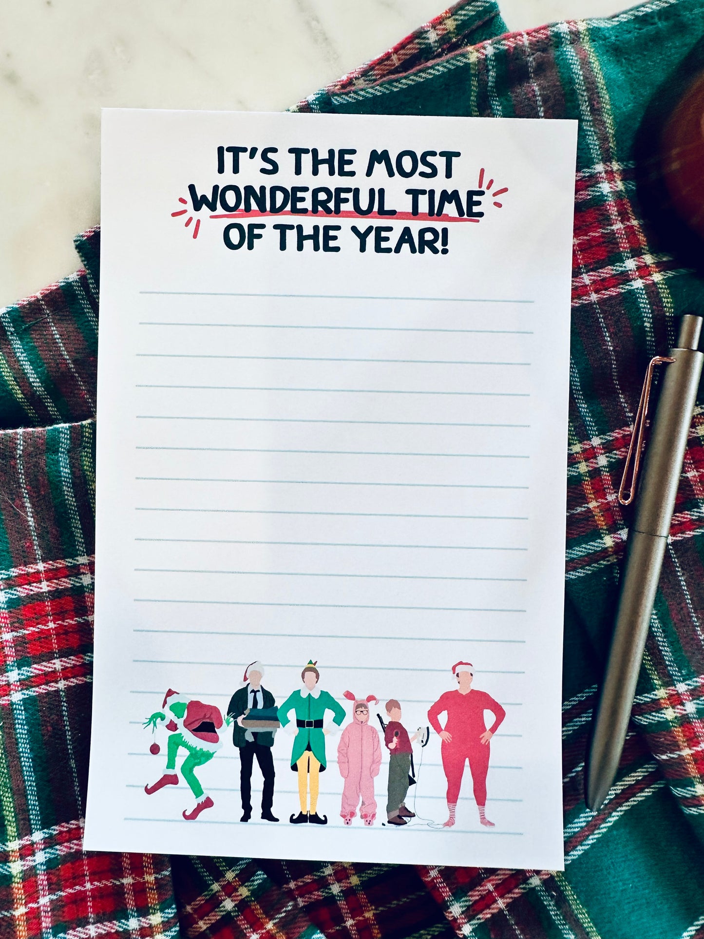 It's the Most Wonderful Time Of the Year Notepad Half (5.5x8.5") & Quarter Page Notepad, Christmas/Pop Culture Themed Notepad maedaymaedaymaeday