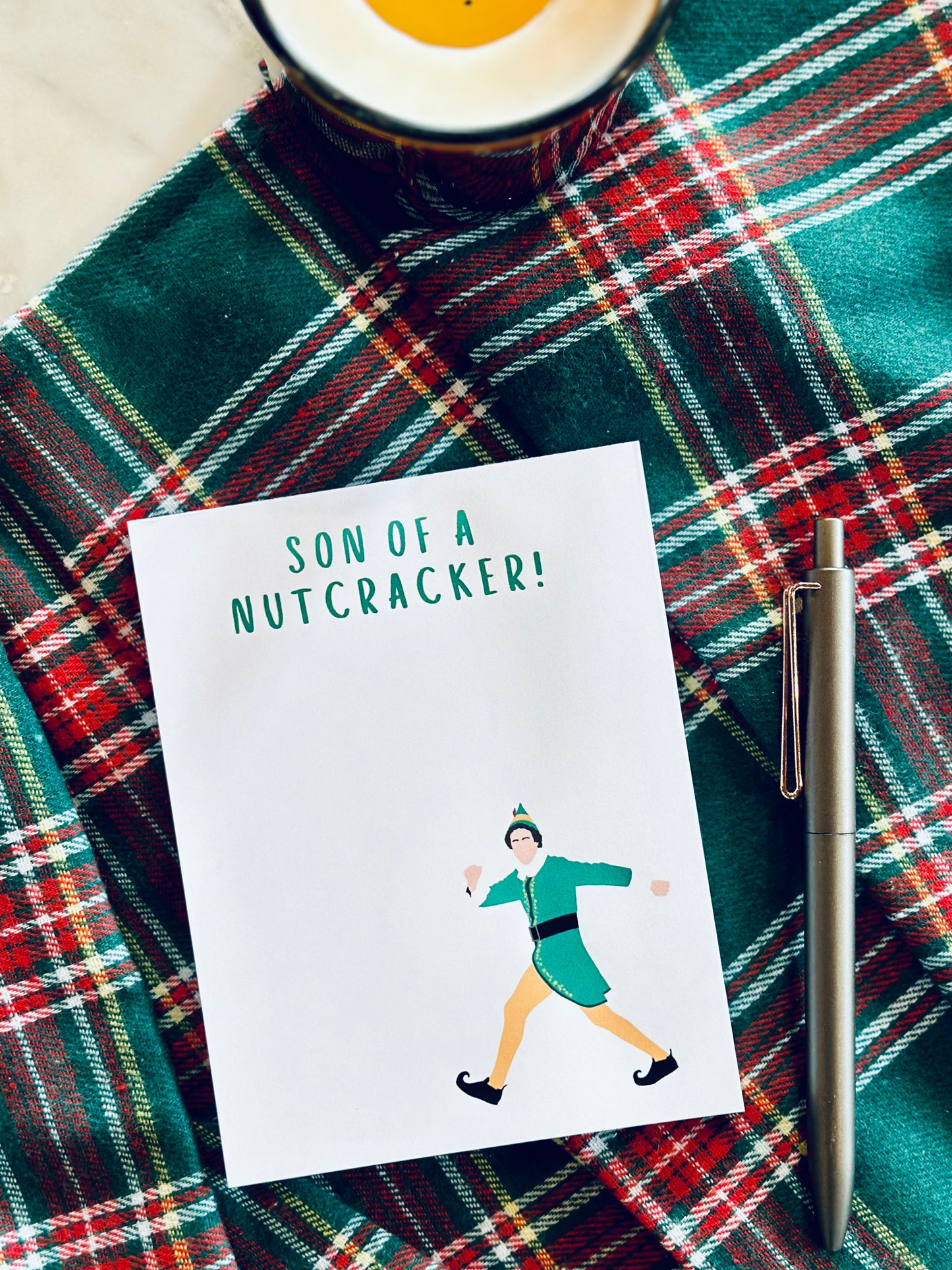 Son of a Nutcracker Notepad Half (5.5x8.5") & Quarter Page Notepad or To-Do List, Christmas/Pop Culture Themed Notepad, Santa's Helper To Do maedaymaedaymaeday