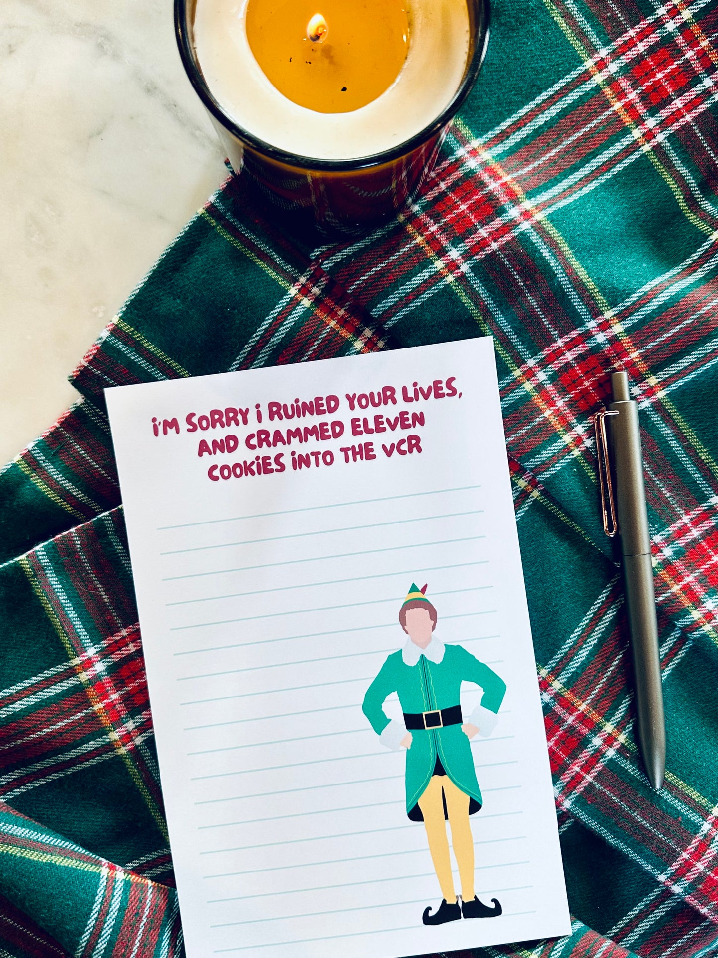 I’m sorry I ruined your lives Notepad Half (5.5x8.5") & Quarter Page Notepad or To-Do List, Christmas Movie Themed, Santa's Helper Notepad maedaymaedaymaeday