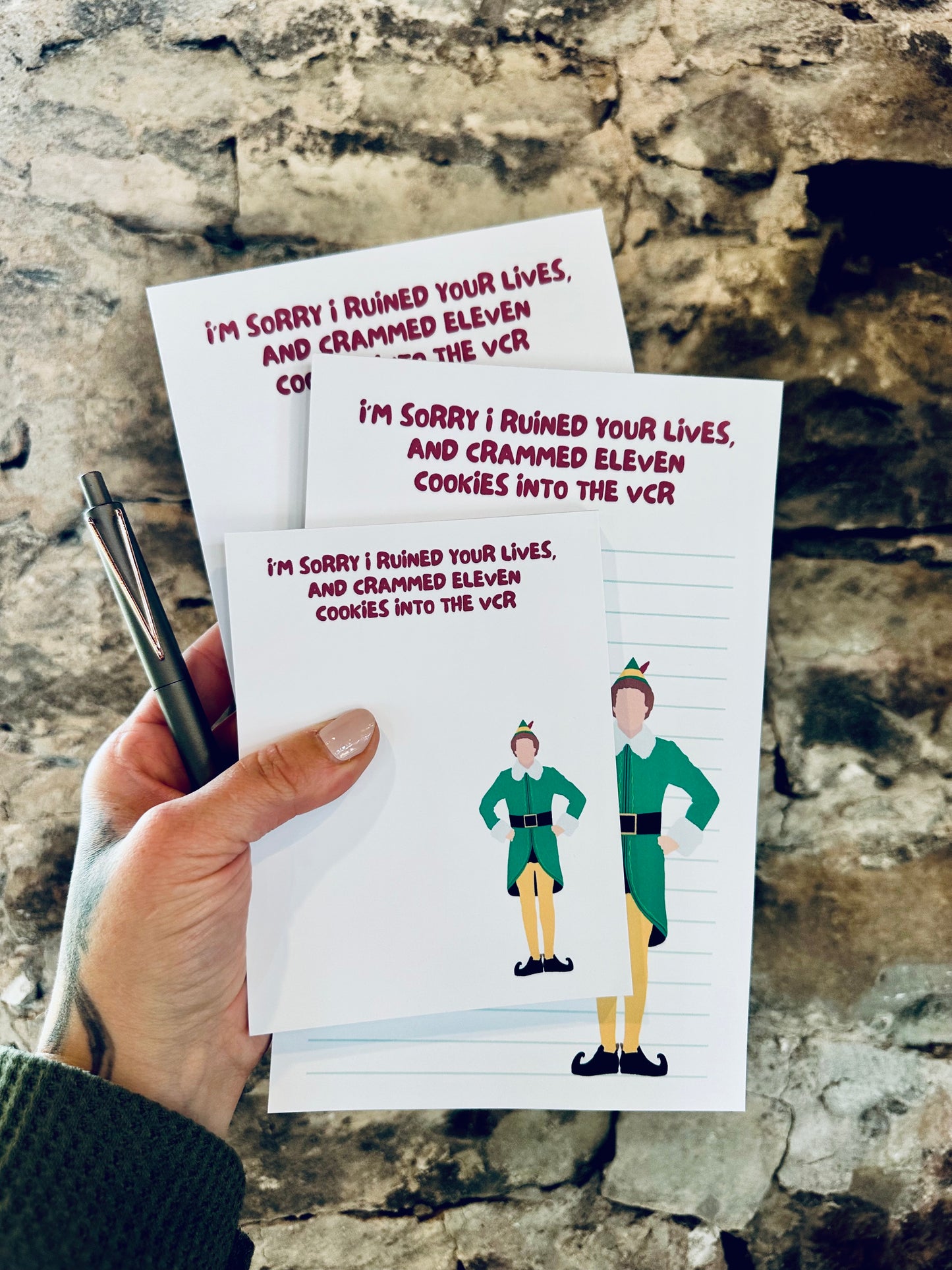 I’m sorry I ruined your lives Notepad Half (5.5x8.5") & Quarter Page Notepad or To-Do List, Christmas Movie Themed, Santa's Helper Notepad maedaymaedaymaeday