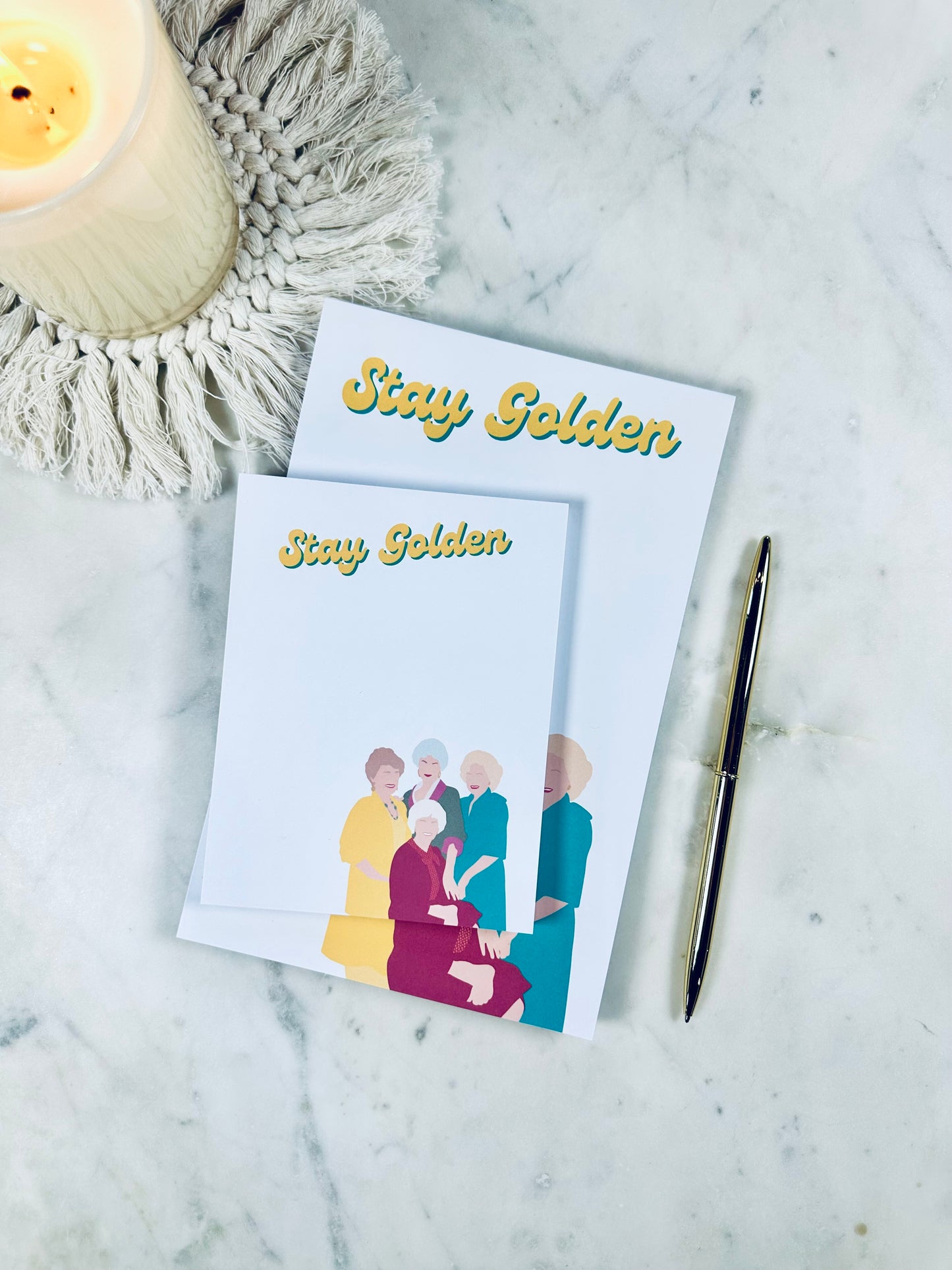 Stay Golden Notepad/To Do List – 50 Pages of Sass, Class, and Friendship