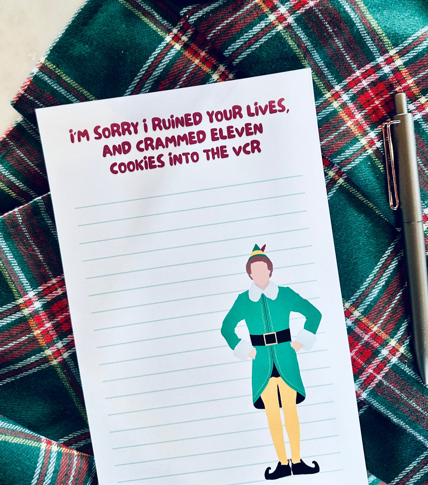 I’m sorry I ruined your lives Notepad Half (5.5x8.5") & Quarter Page Notepad or To-Do List, Christmas Movie Themed, Santa's Helper Notepad maedaymaedaymaeday