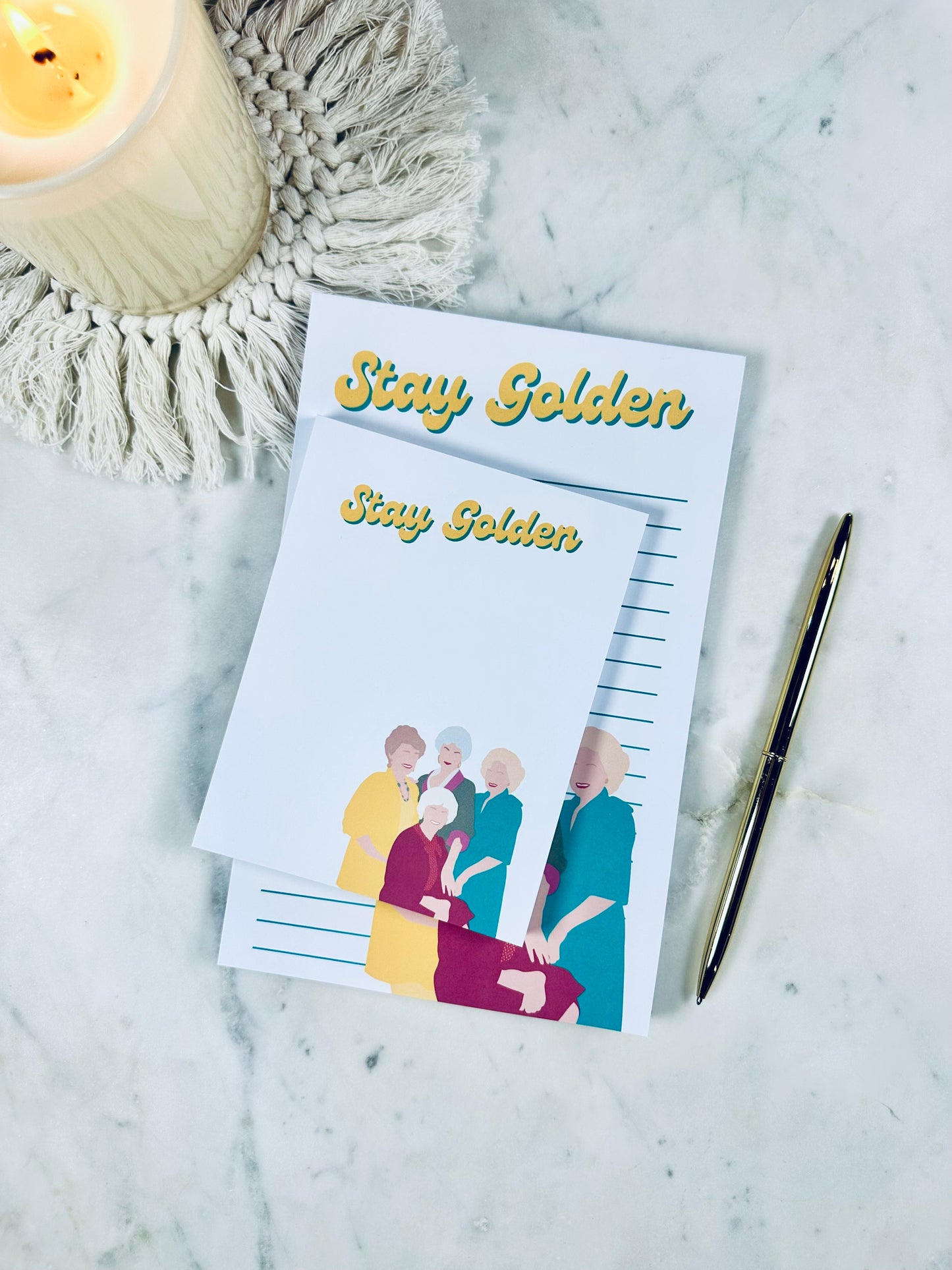 Stay Golden Notepad/To Do List – 50 Pages of Sass, Class, and Friendship