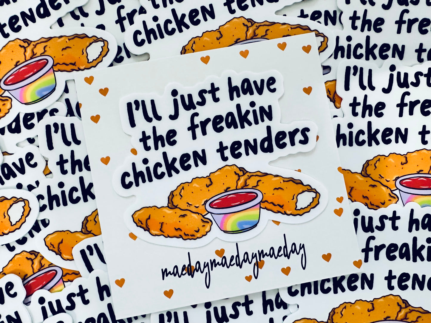 I'll Just Have the Freakin Chicken Tenders Sticker, Mental Health Sticker, Trendy Sticker for Kindle, Laptop, Best Selling Permanent Sticker maedaymaedaymaeday