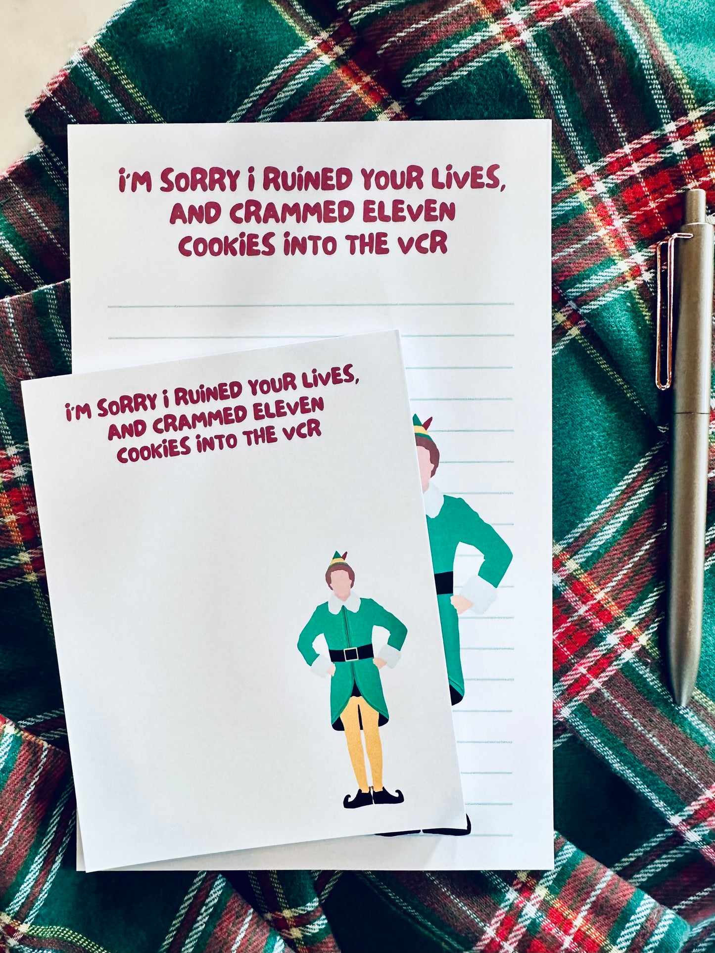 I’m sorry I ruined your lives Notepad Half (5.5x8.5") & Quarter Page Notepad or To-Do List, Christmas Movie Themed, Santa's Helper Notepad maedaymaedaymaeday