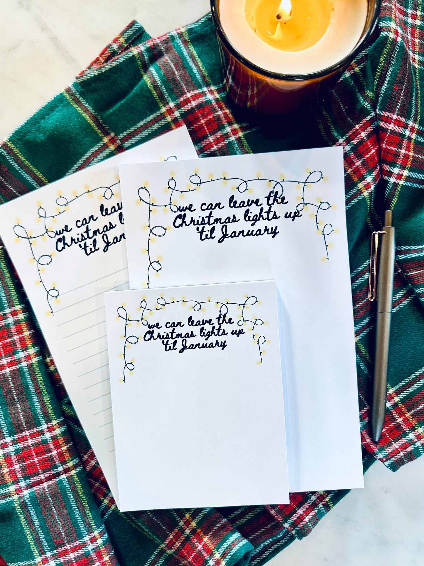 We can Leave the Christmas Lights up Till January 50 Page Notepad (Half & Quarter Page) maedaymaedaymaeday