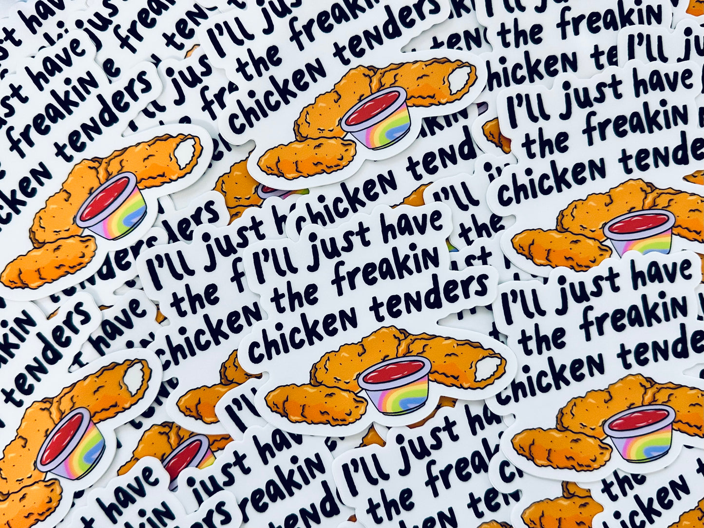 I'll Just Have the Freakin Chicken Tenders Sticker, Mental Health Sticker, Trendy Sticker for Kindle, Laptop, Best Selling Permanent Sticker maedaymaedaymaeday