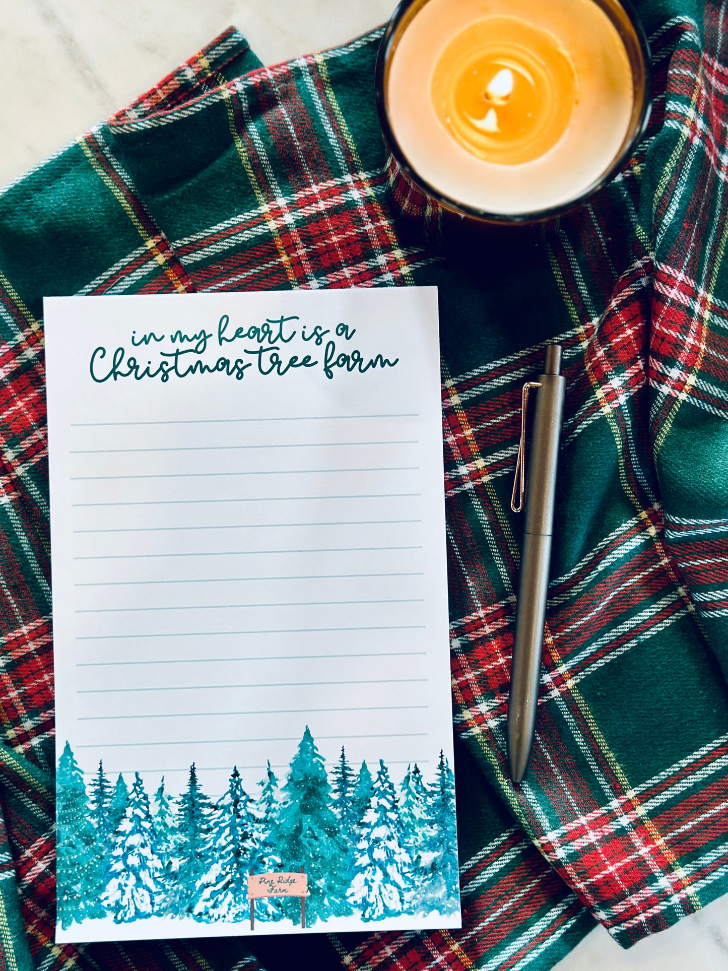 Christmas/Holiday Pop Culture Queen Half (5.5x8.5") & Quarter Page Notepad, In My Heart is a Christmas Tree Farm Notepad, Christmas Gift Era maedaymaedaymaeday