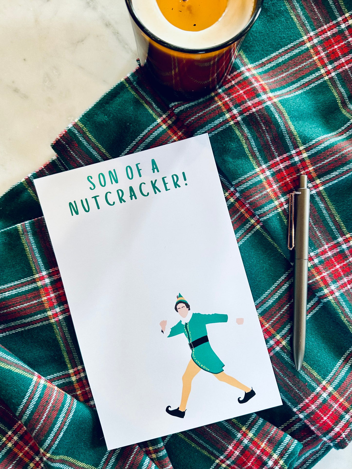 Son of a Nutcracker Notepad Half (5.5x8.5") & Quarter Page Notepad or To-Do List, Christmas/Pop Culture Themed Notepad, Santa's Helper To Do maedaymaedaymaeday