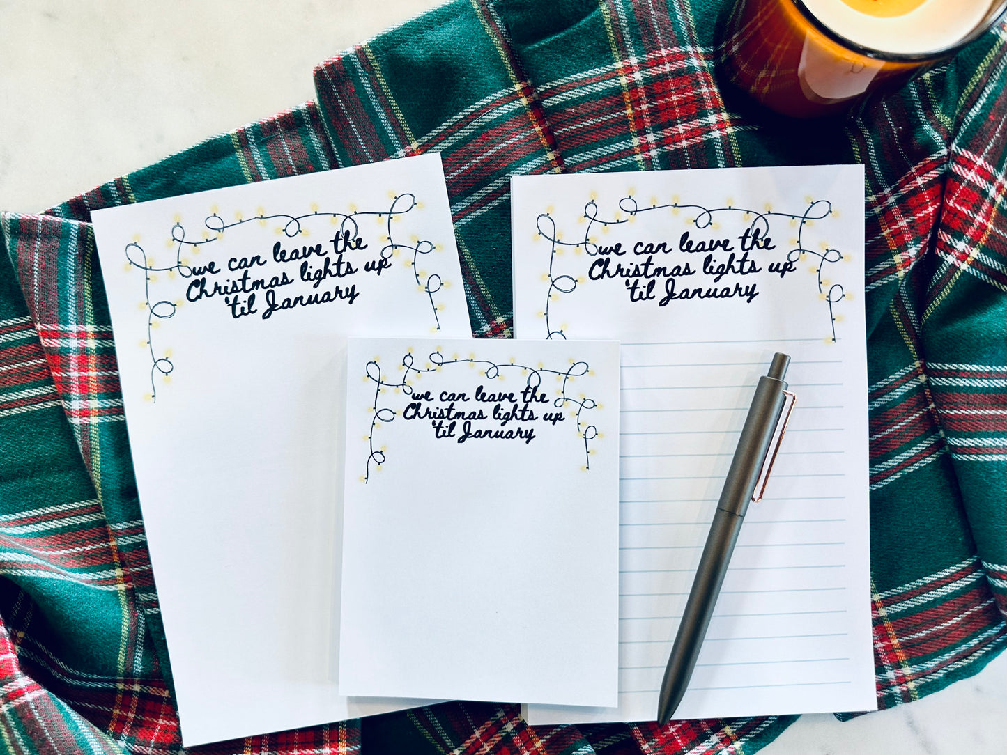 We can Leave the Christmas Lights up Till January 50 Page Notepad (Half & Quarter Page) maedaymaedaymaeday