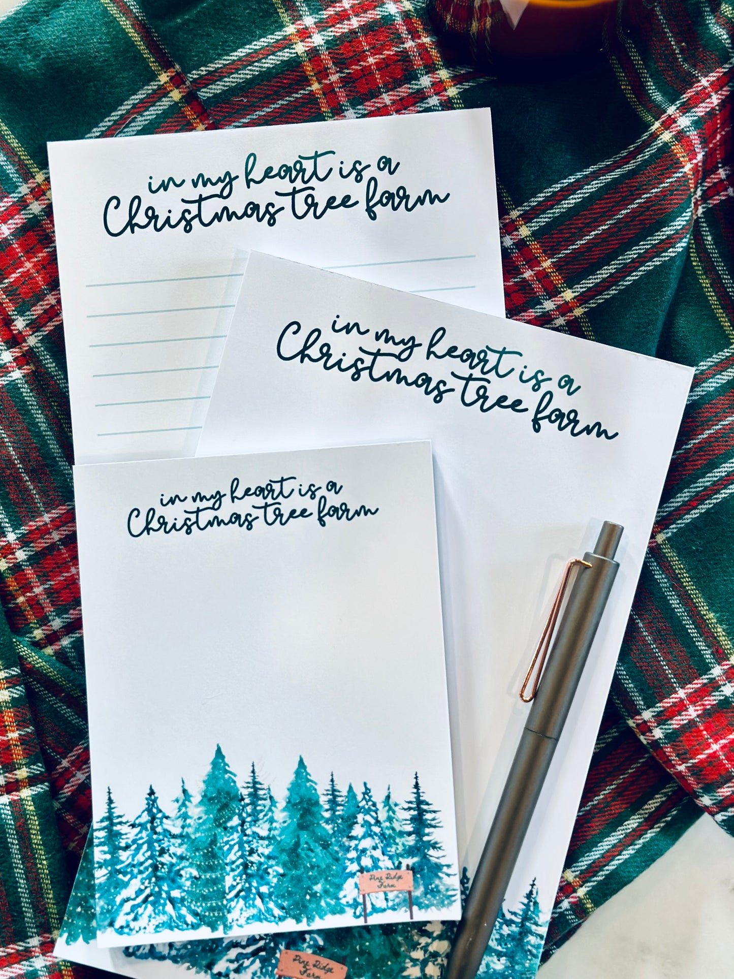 Christmas/Holiday Pop Culture Queen Half (5.5x8.5") & Quarter Page Notepad, In My Heart is a Christmas Tree Farm Notepad, Christmas Gift Era maedaymaedaymaeday