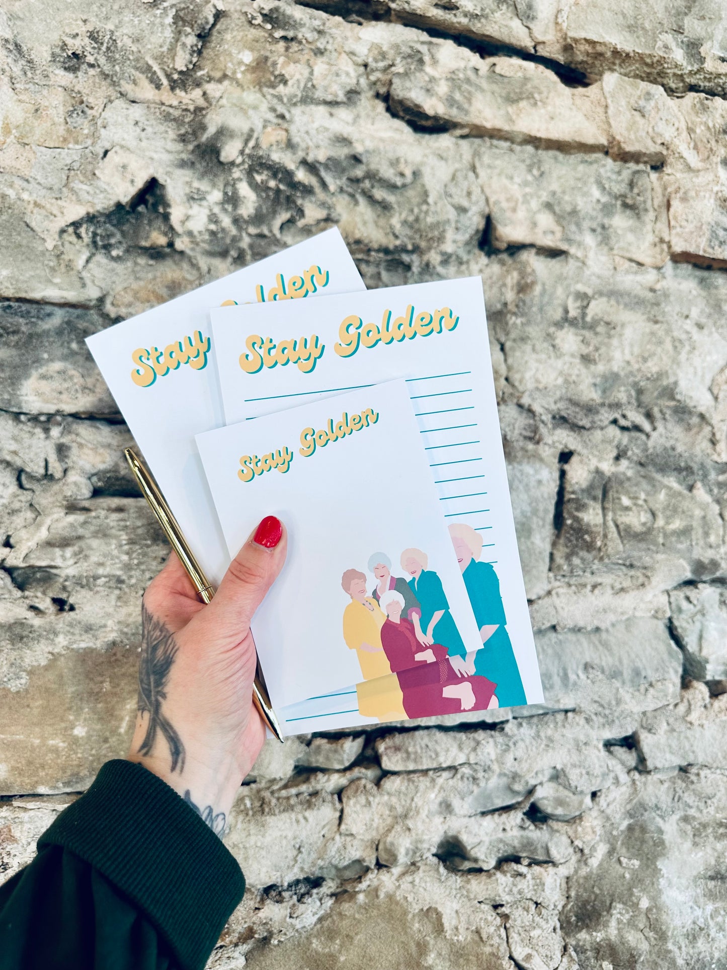 Stay Golden Notepad/To Do List – 50 Pages of Sass, Class, and Friendship