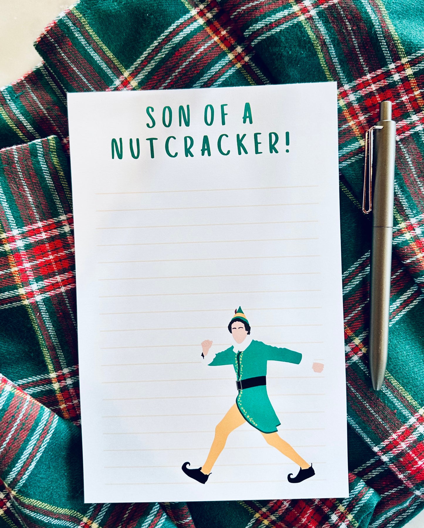 Son of a Nutcracker Notepad Half (5.5x8.5") & Quarter Page Notepad or To-Do List, Christmas/Pop Culture Themed Notepad, Santa's Helper To Do maedaymaedaymaeday