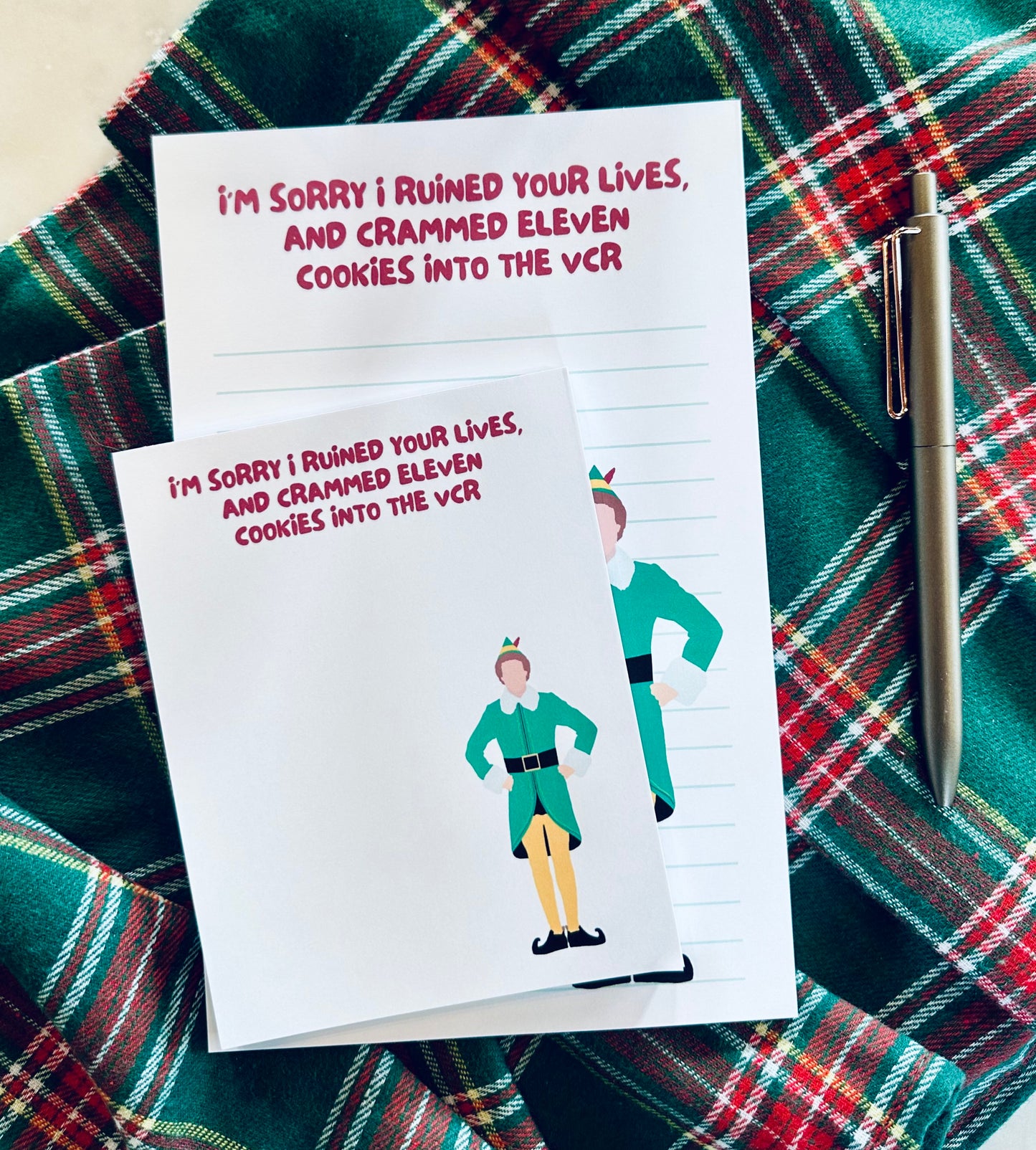 I’m sorry I ruined your lives Notepad Half (5.5x8.5") & Quarter Page Notepad or To-Do List, Christmas Movie Themed, Santa's Helper Notepad maedaymaedaymaeday
