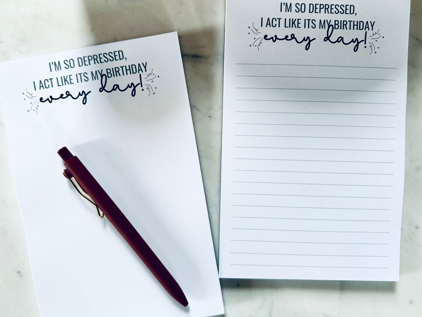Full, Half and Quarter Page Notepad/Planner, I'm so depressed I act like its my Birthday every day!, Tortured Poets Dept, Broken Heart, TTPD maedaymaedaymaeday