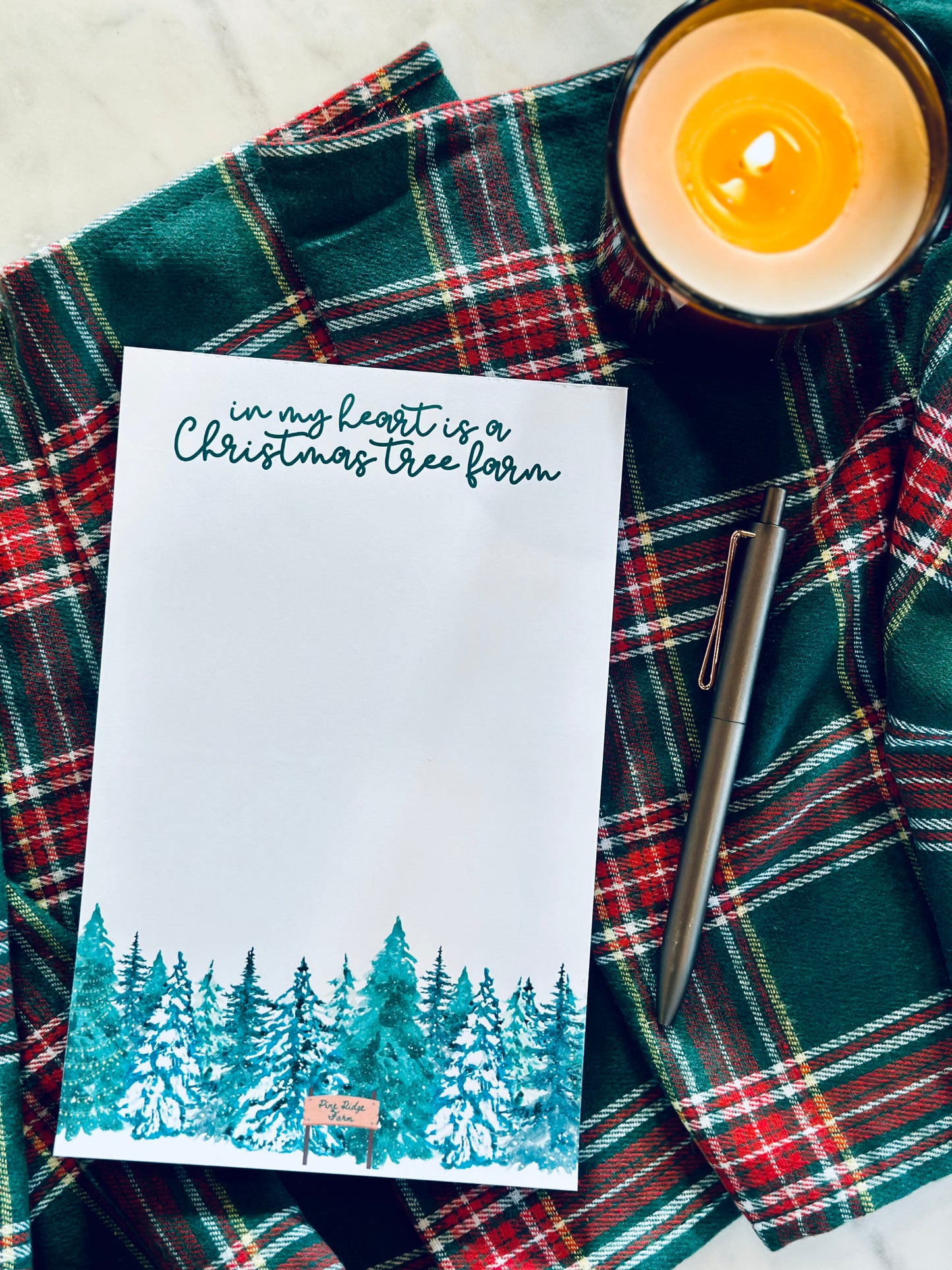 Christmas/Holiday Pop Culture Queen Half (5.5x8.5") & Quarter Page Notepad, In My Heart is a Christmas Tree Farm Notepad, Christmas Gift Era maedaymaedaymaeday