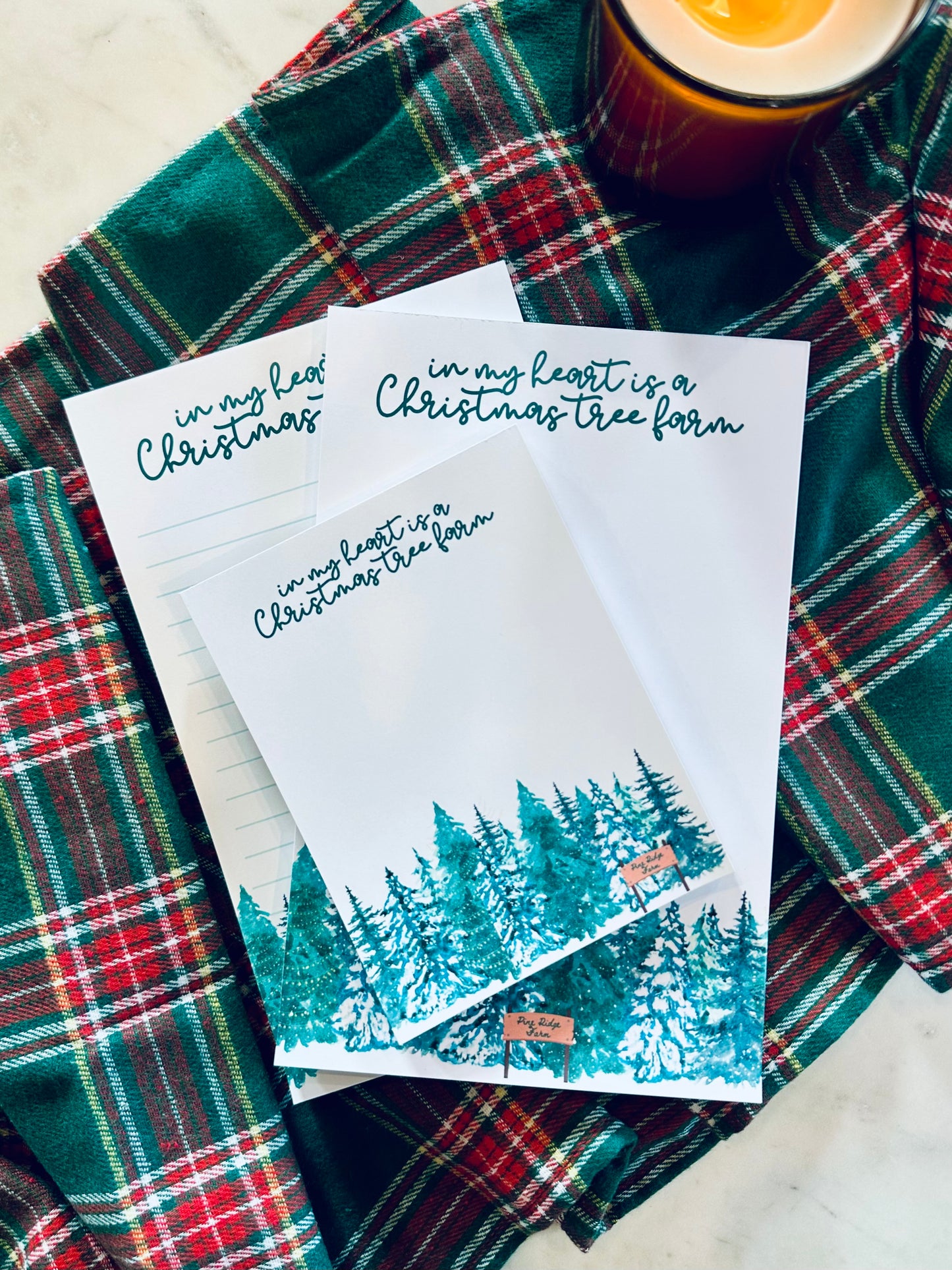 Christmas/Holiday Pop Culture Queen Half (5.5x8.5") & Quarter Page Notepad, In My Heart is a Christmas Tree Farm Notepad, Christmas Gift Era maedaymaedaymaeday