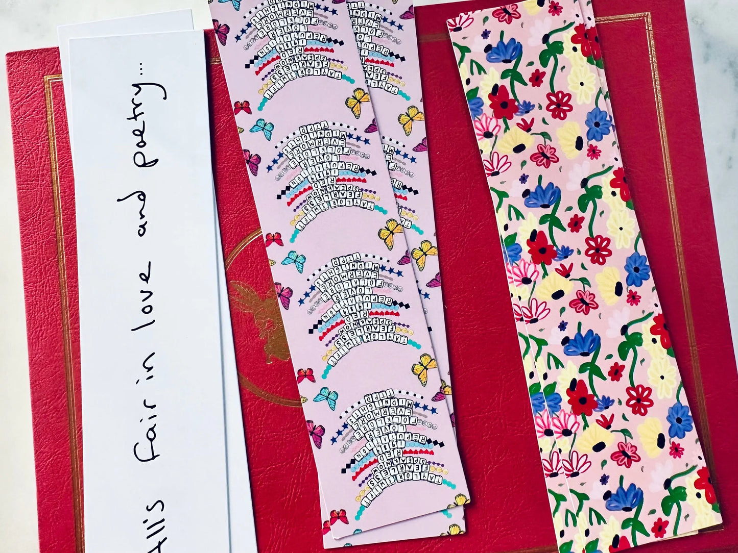 Bookmark Bundle, Make the Friendship Bracelet Bookmark, Surprise Song Piano Bookmark, TTPD Inspired All's Fair in Love and Poetry Bookmark maedaymaedaymaeday
