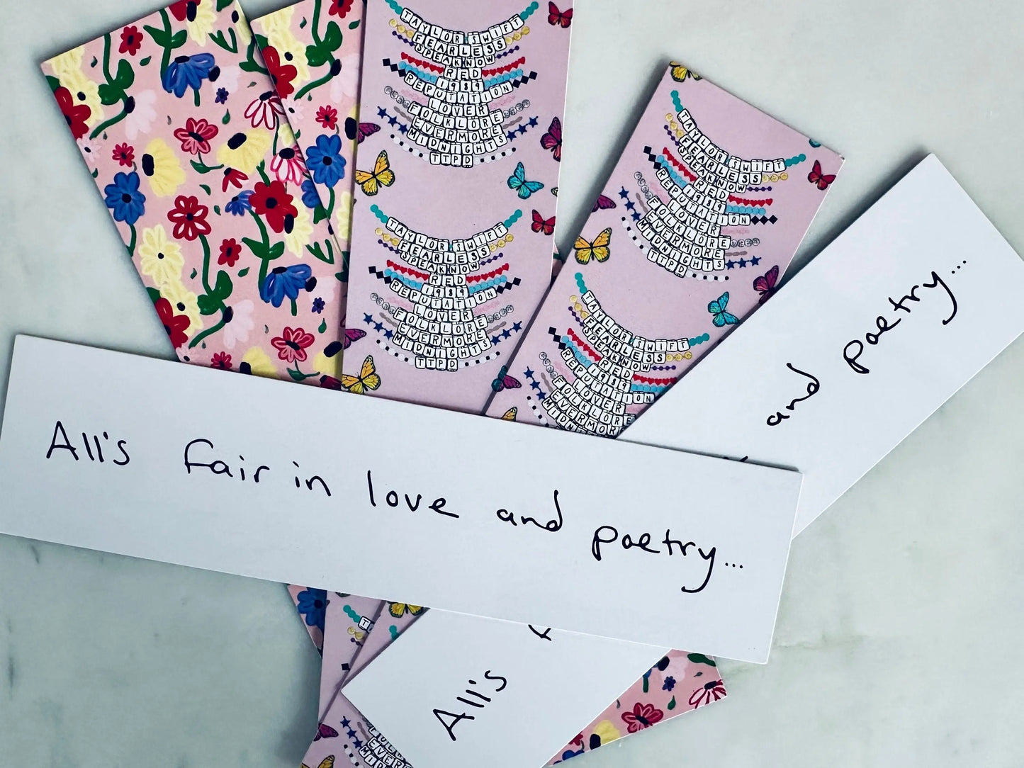 Bookmark Bundle, Make the Friendship Bracelet Bookmark, Surprise Song Piano Bookmark, TTPD Inspired All's Fair in Love and Poetry Bookmark maedaymaedaymaeday