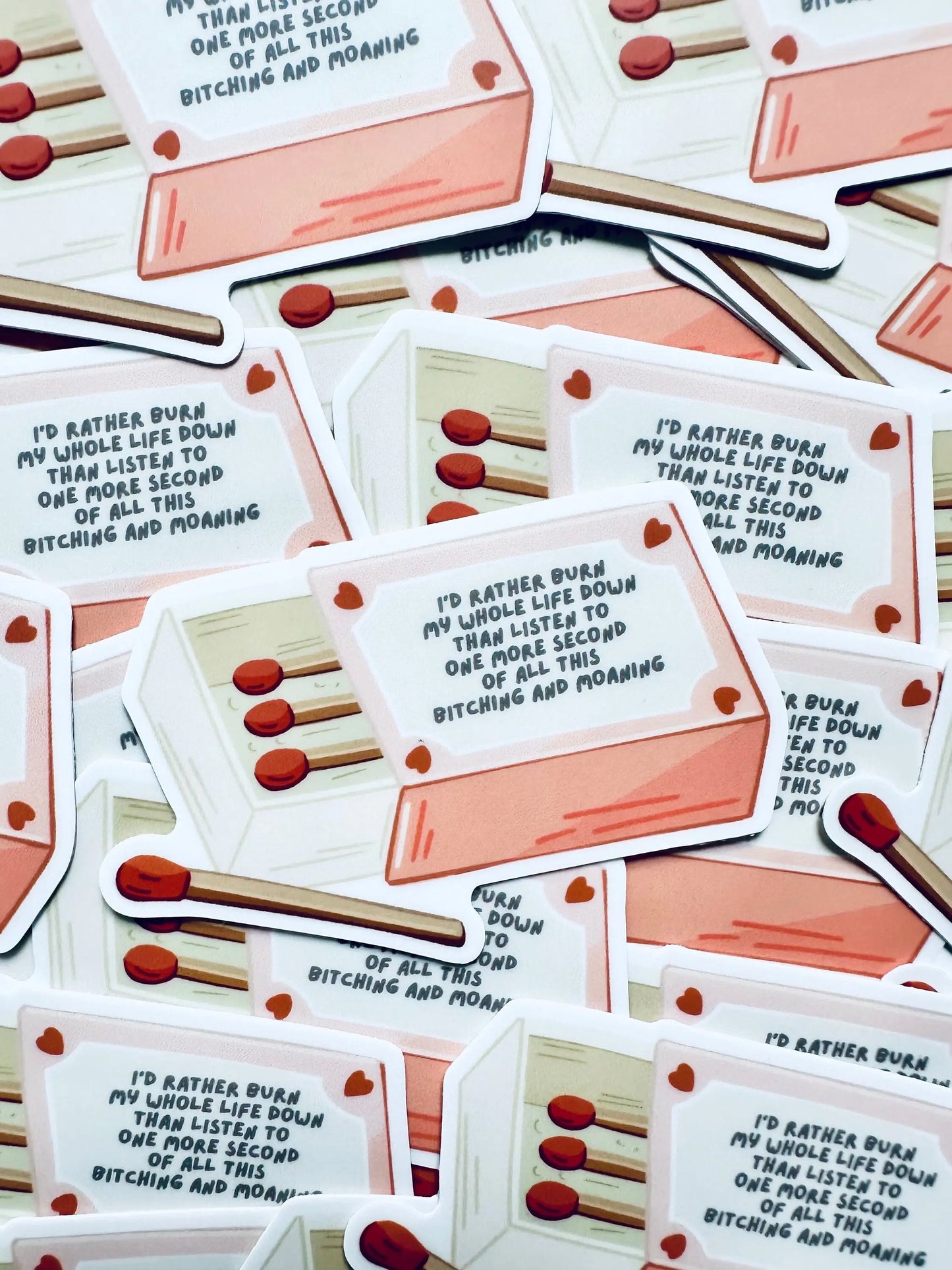 But Daddy I Love Him Inspired Matchbox Sticker, Tortured Poets Department, I'd Rather Burn My Whole Life Down, Eras Weatherproof Sticker maedaymaedaymaeday