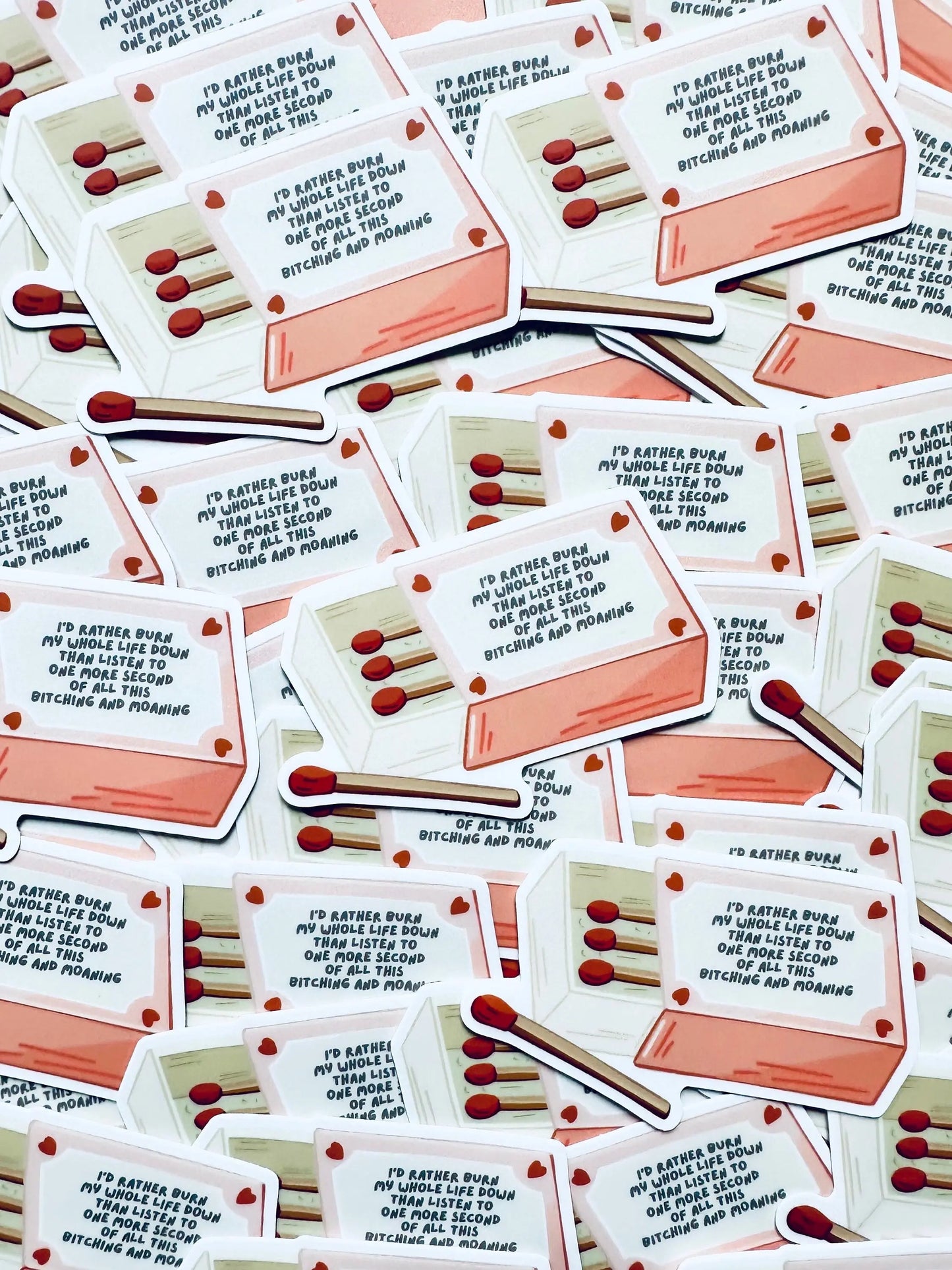 But Daddy I Love Him Inspired Matchbox Sticker, Tortured Poets Department, I'd Rather Burn My Whole Life Down, Eras Weatherproof Sticker maedaymaedaymaeday