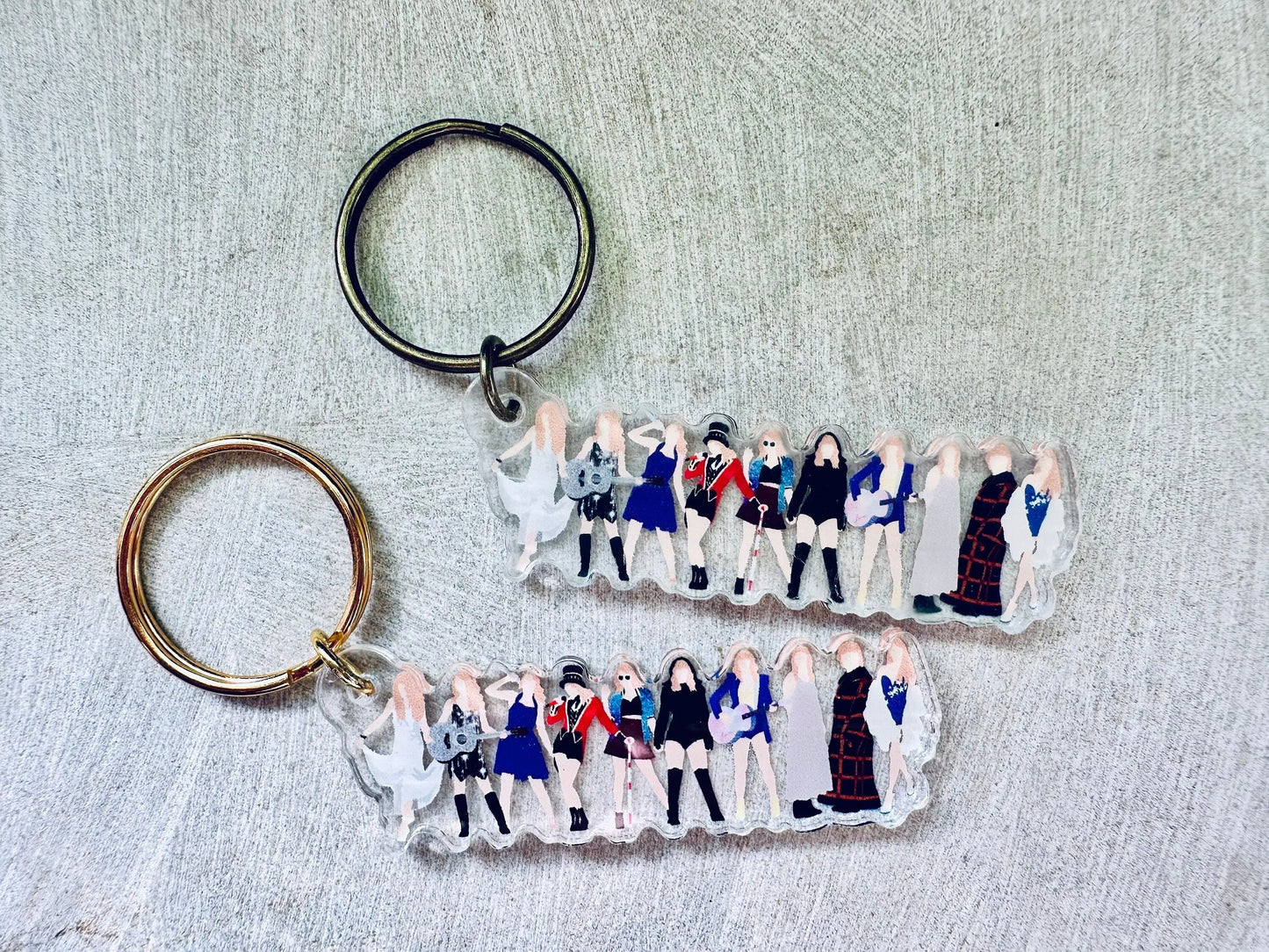 By the Eras Acrylic Gold Keychain, Swift Album Eras Inspired Keychain, a Fashionable and Functional Accessory maedaymaedaymaeday