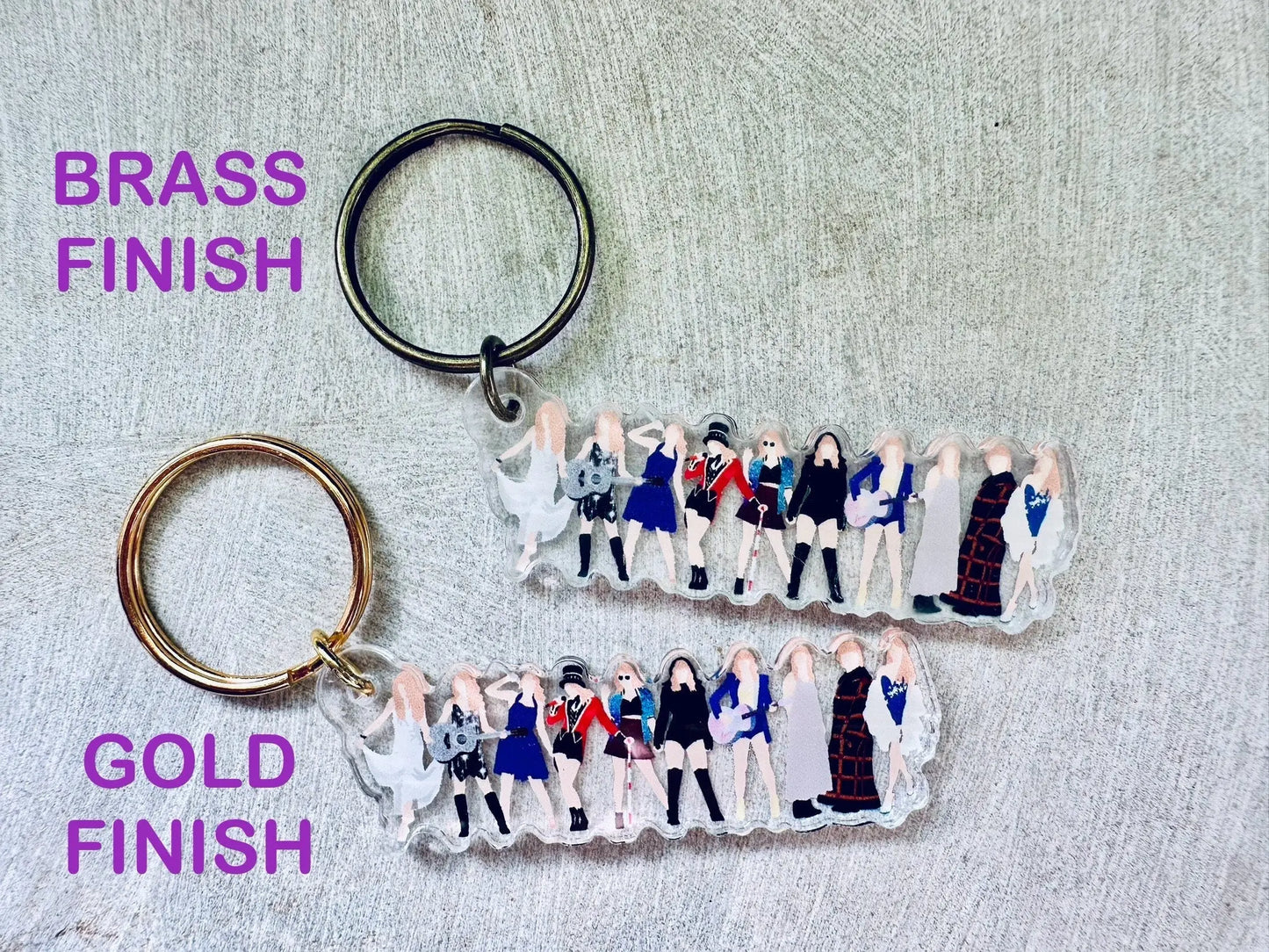 By the Eras Acrylic Gold Keychain, Swift Album Eras Inspired Keychain, a Fashionable and Functional Accessory maedaymaedaymaeday