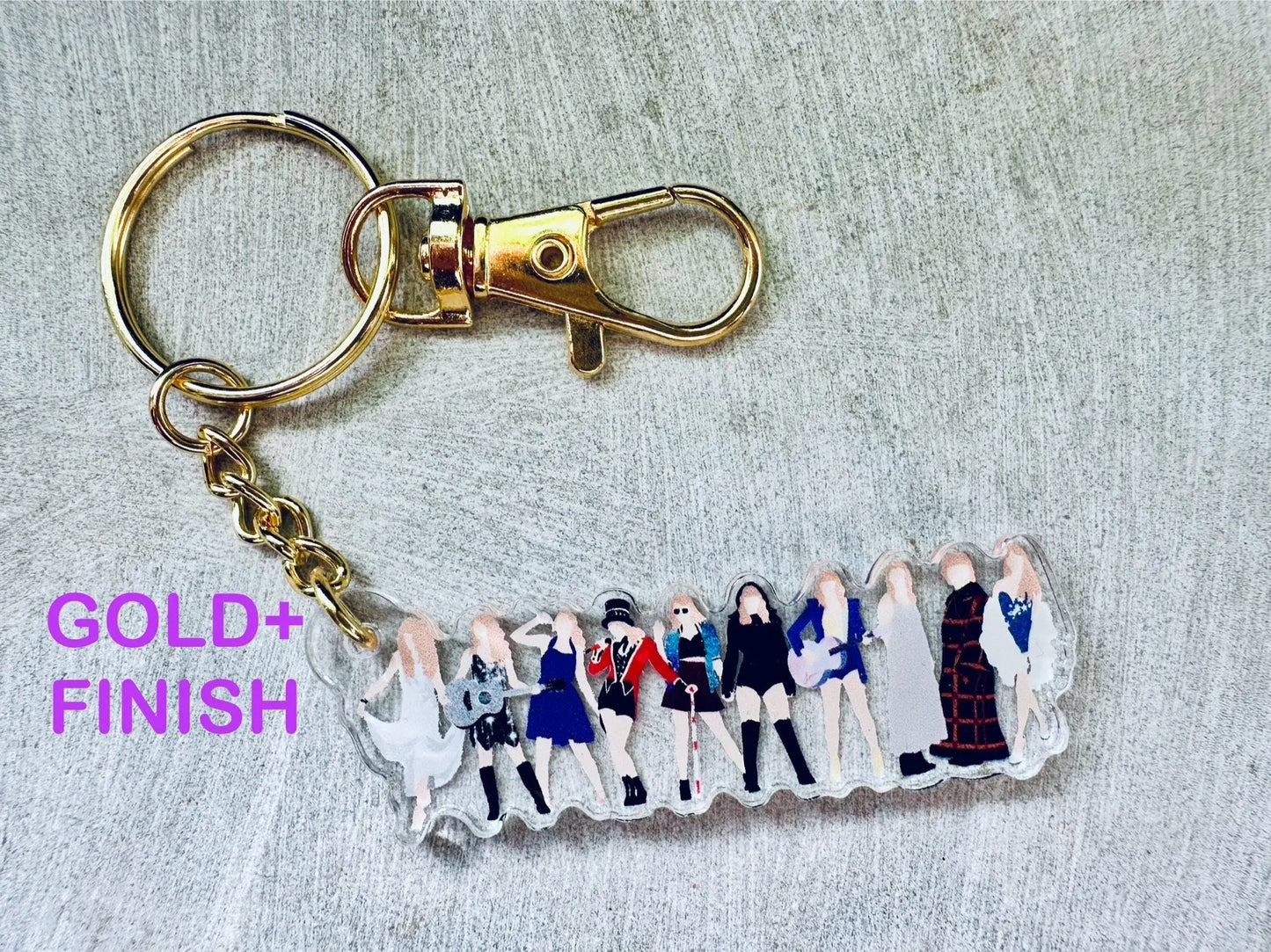 By the Eras Acrylic Gold Keychain, Swift Album Eras Inspired Keychain, a Fashionable and Functional Accessory maedaymaedaymaeday