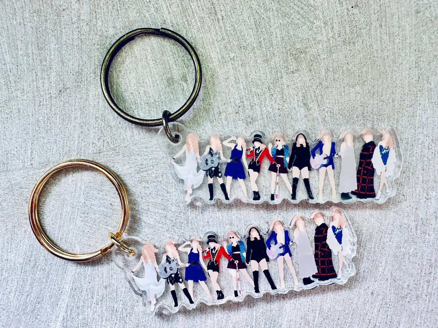 By the Eras Acrylic Gold Keychain, Swift Album Eras Inspired Keychain, a Fashionable and Functional Accessory maedaymaedaymaeday