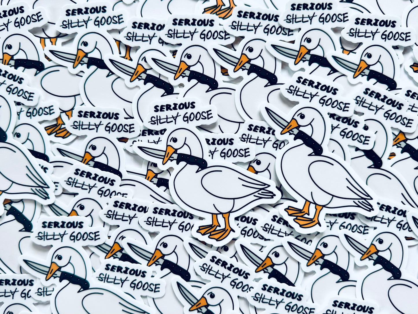 Serious Silly Goose Sticker, Funny Water Bottle Sticker, Internet Meme Decal for Tumblers and Laptops, Weatherproof, Permanent Sticker maedaymaedaymaeday