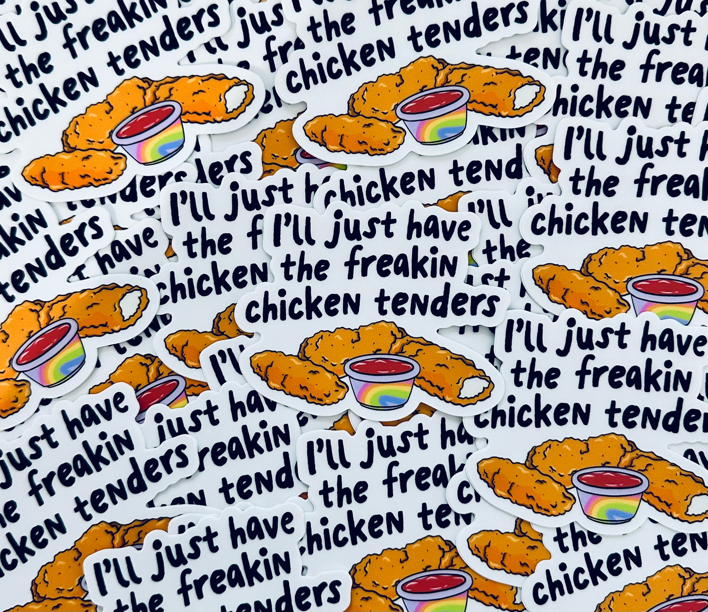 I'll Just Have the Freakin Chicken Tenders Sticker, Mental Health Sticker, Trendy Sticker for Kindle, Laptop, Best Selling Permanent Sticker maedaymaedaymaeday