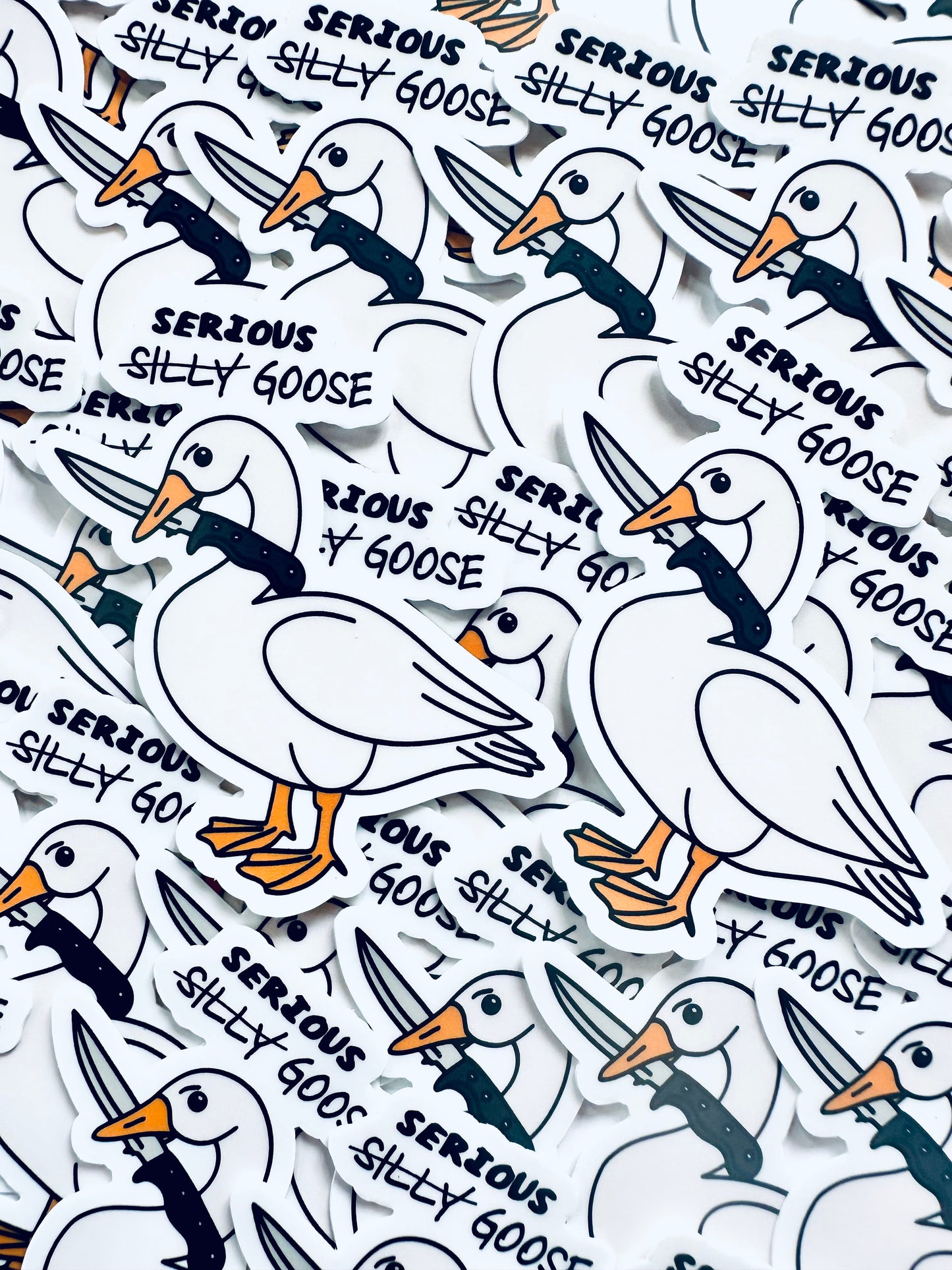 Serious Silly Goose Sticker, Funny Water Bottle Sticker, Internet Meme Decal for Tumblers and Laptops, Weatherproof, Permanent Sticker maedaymaedaymaeday