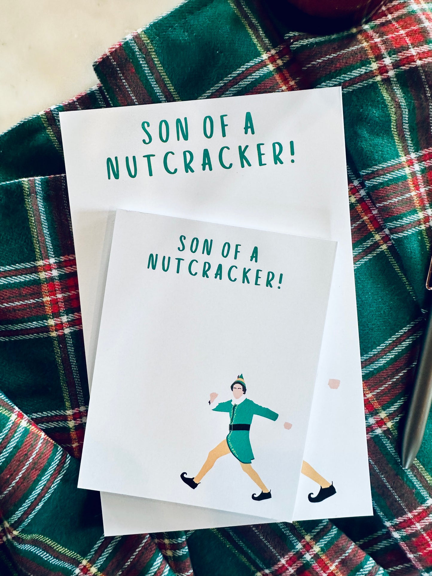 Son of a Nutcracker Notepad Half (5.5x8.5") & Quarter Page Notepad or To-Do List, Christmas/Pop Culture Themed Notepad, Santa's Helper To Do maedaymaedaymaeday