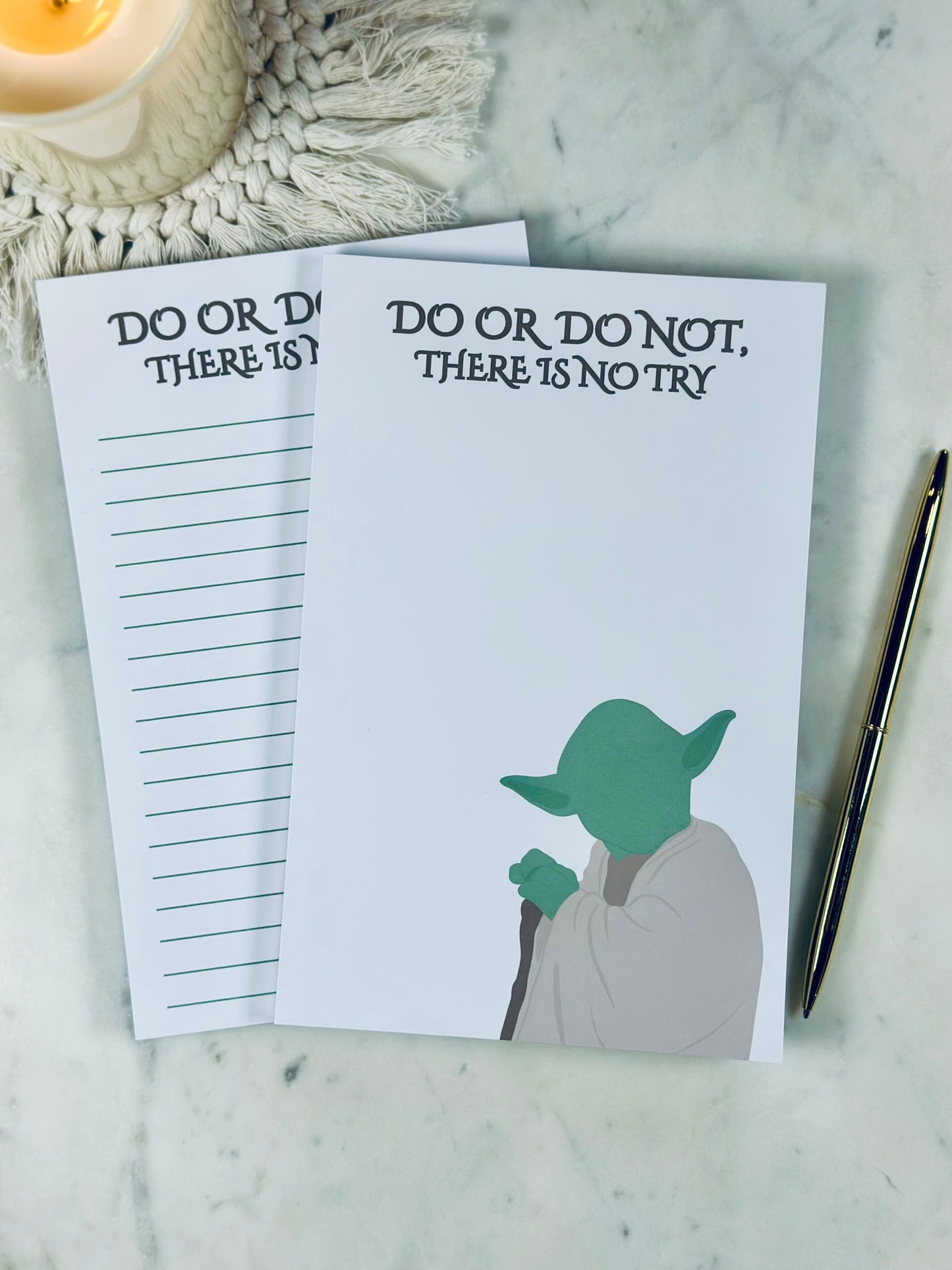 Do or Do Not Half Letter, 50 Pages of Galactic Determination Notepad/To-Do List