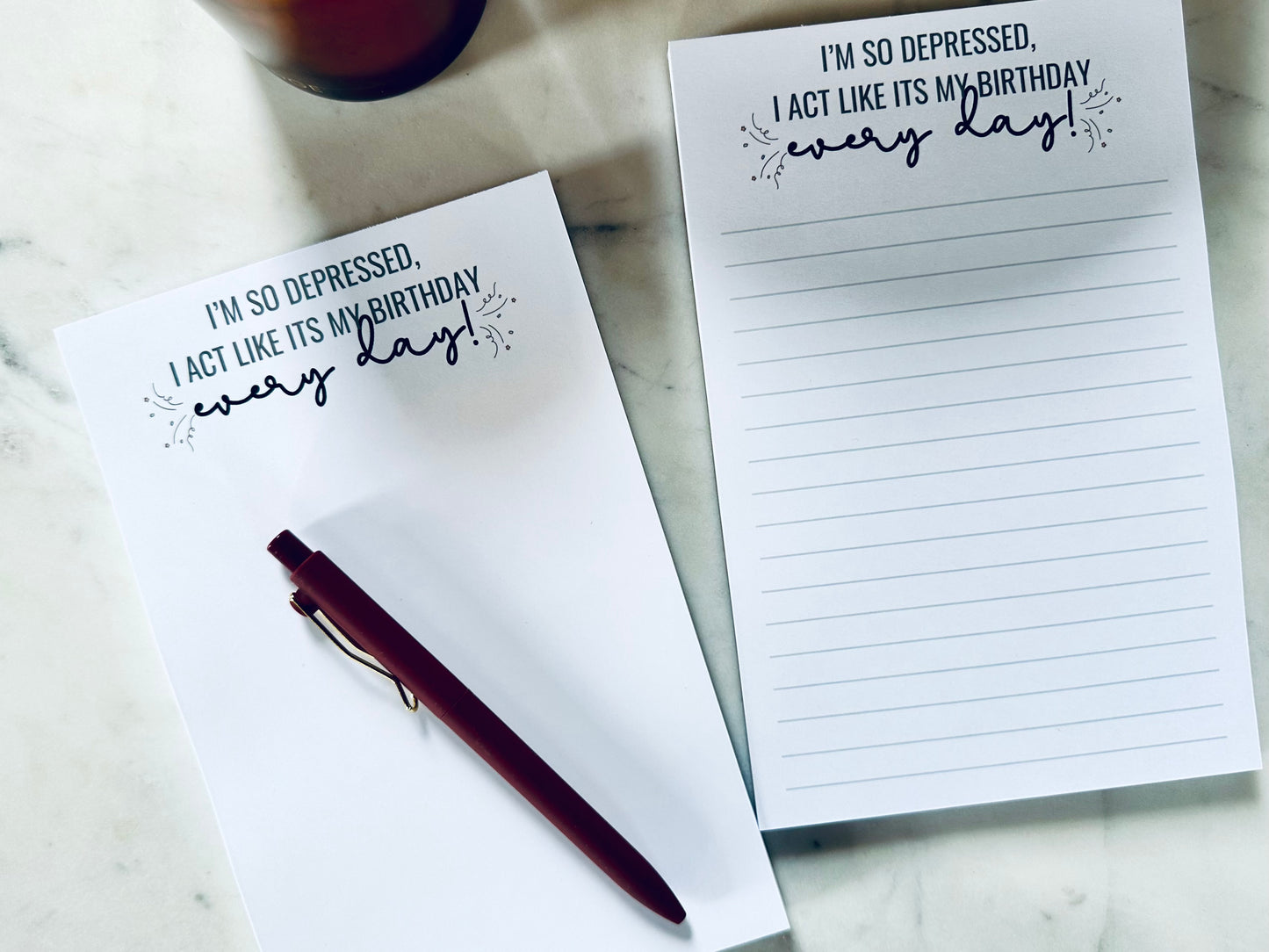 Full, Half and Quarter Page Notepad/Planner, I'm so depressed I act like its my Birthday every day!, Tortured Poets Dept, Broken Heart, TTPD maedaymaedaymaeday