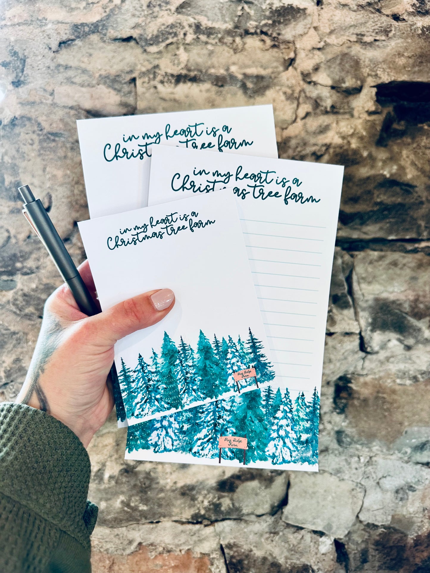 Christmas/Holiday Pop Culture Queen Half (5.5x8.5") & Quarter Page Notepad, In My Heart is a Christmas Tree Farm Notepad, Christmas Gift Era maedaymaedaymaeday