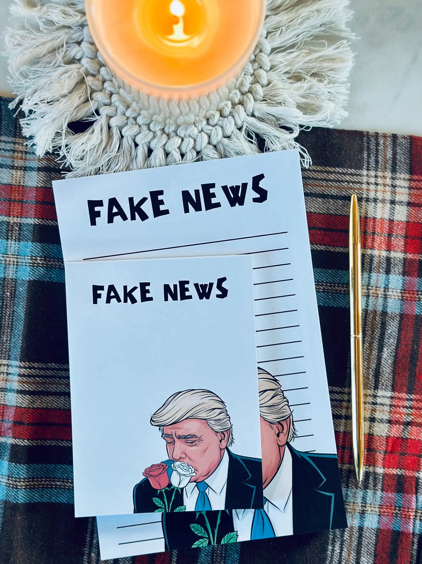 Fake News 50 Page, Half Letter & Quarter Page, Tear Off Notepad maedaymaedaymaeday
